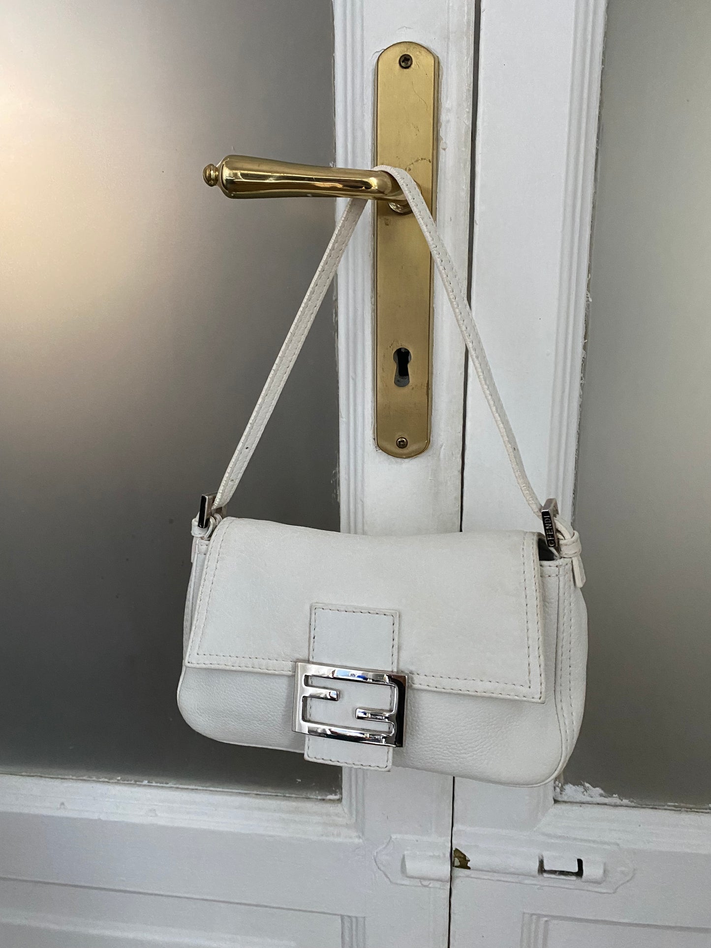 Fendi mini mom white leather