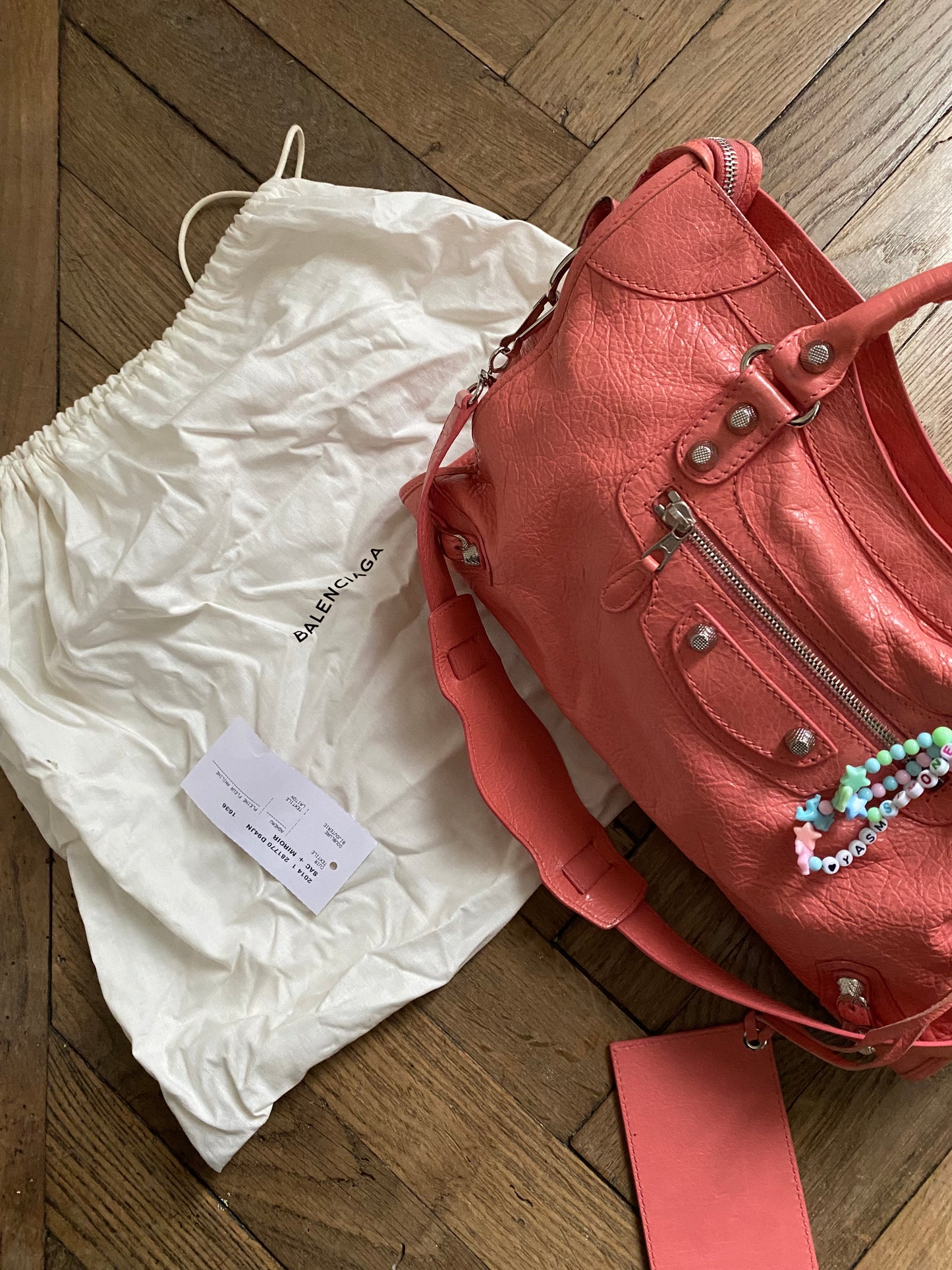 Balenciaga city rose azalea giant hw silver