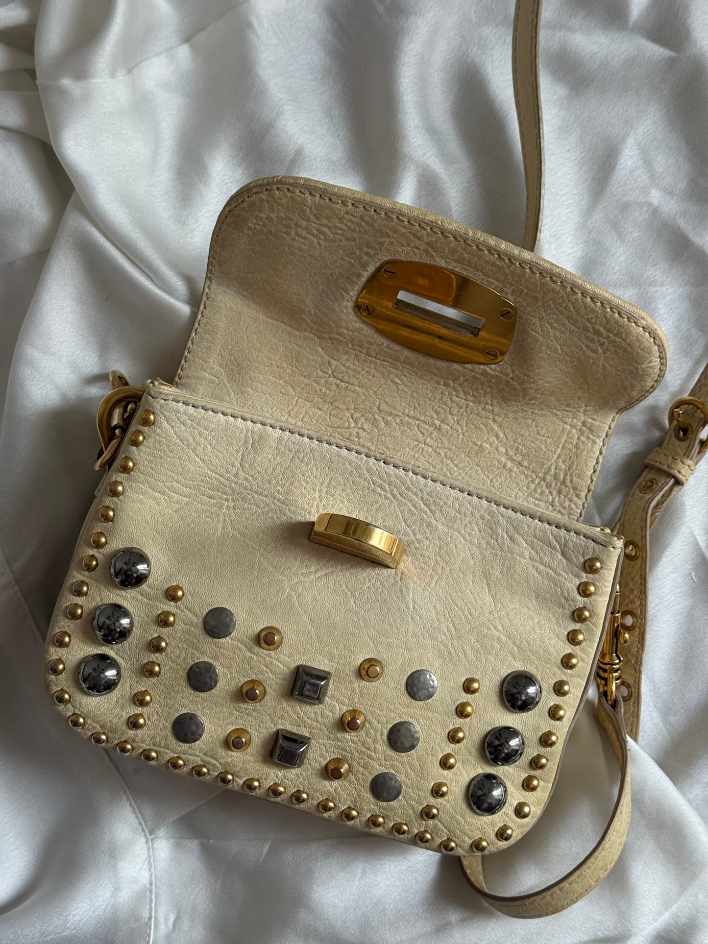 Miu Miu studded crossbody beige