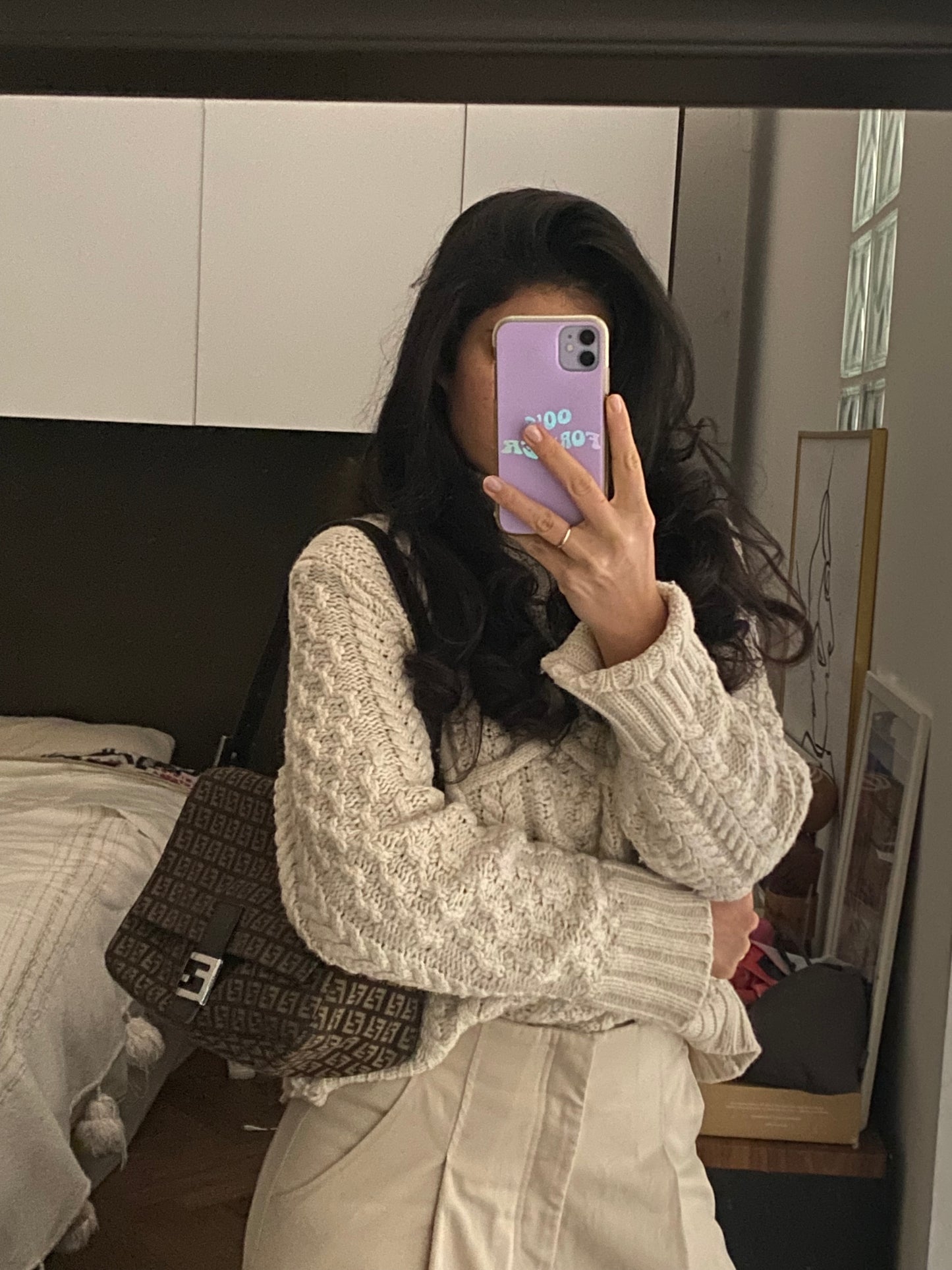 Fendi mom baguette zucchini brown