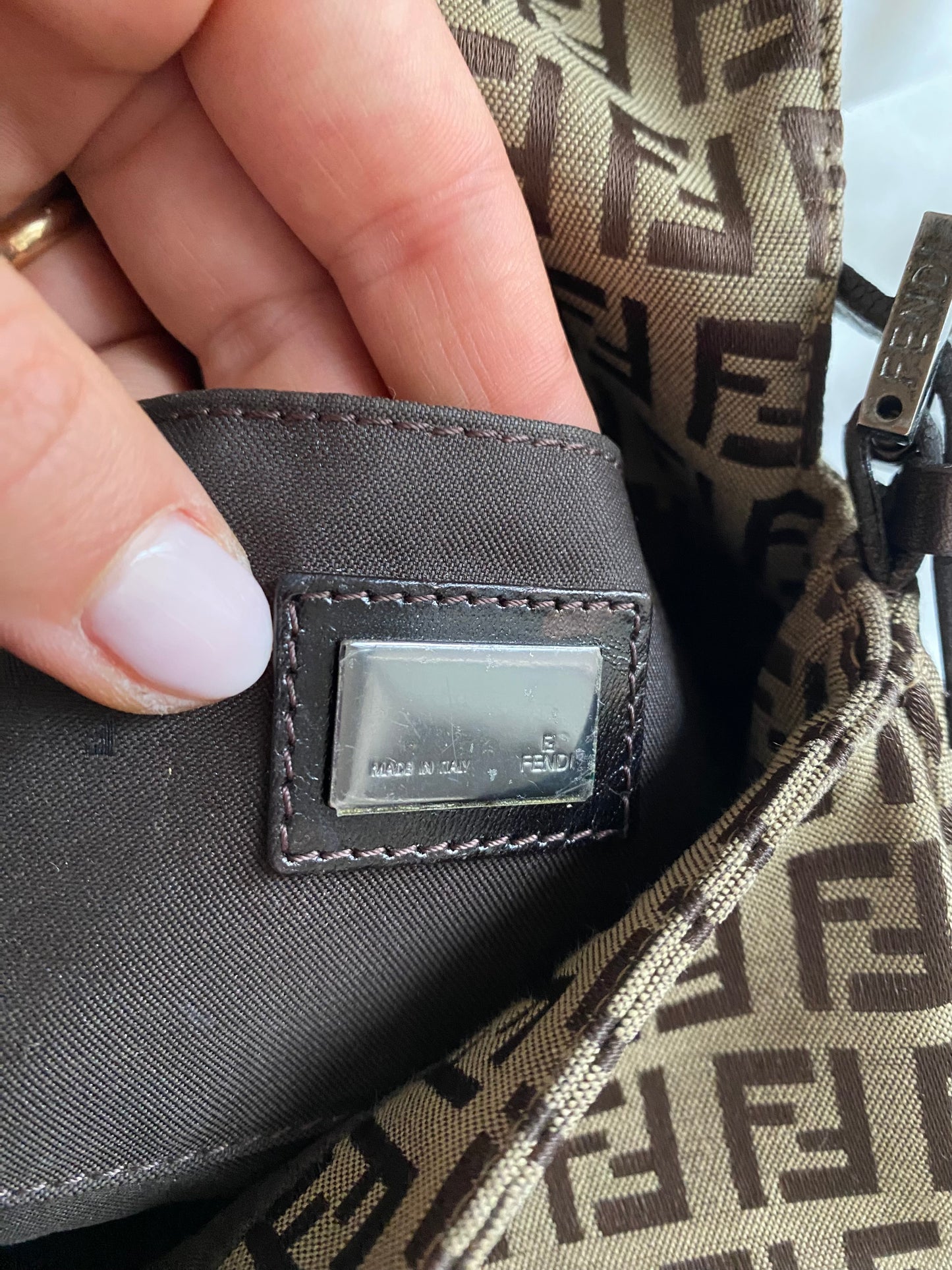 Fendi mini mom monogram beige zucchini