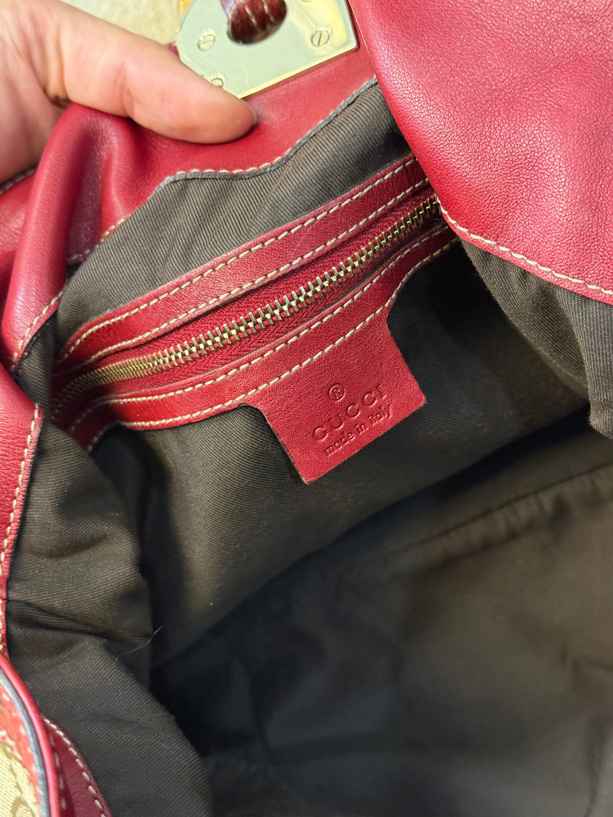 Gucci Indy red python and monogram s/s 2007