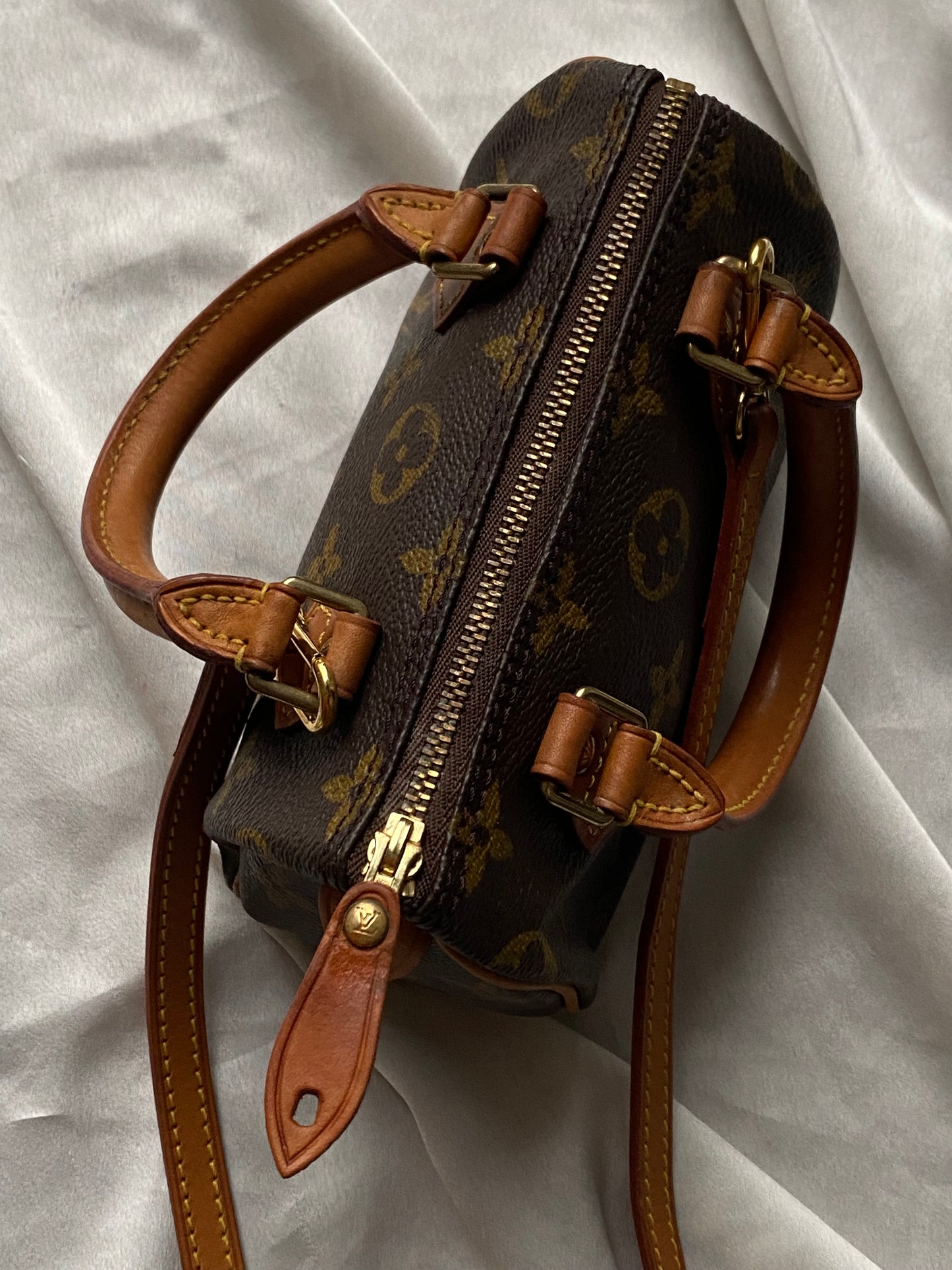 Louis Vuitton Nano Speedy monogram with shoulder strap