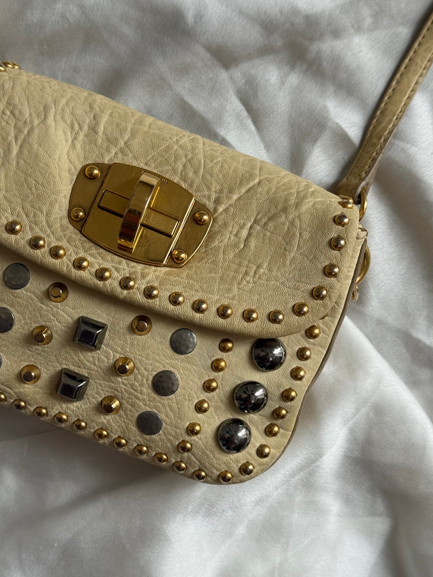 Miu Miu studded crossbody beige