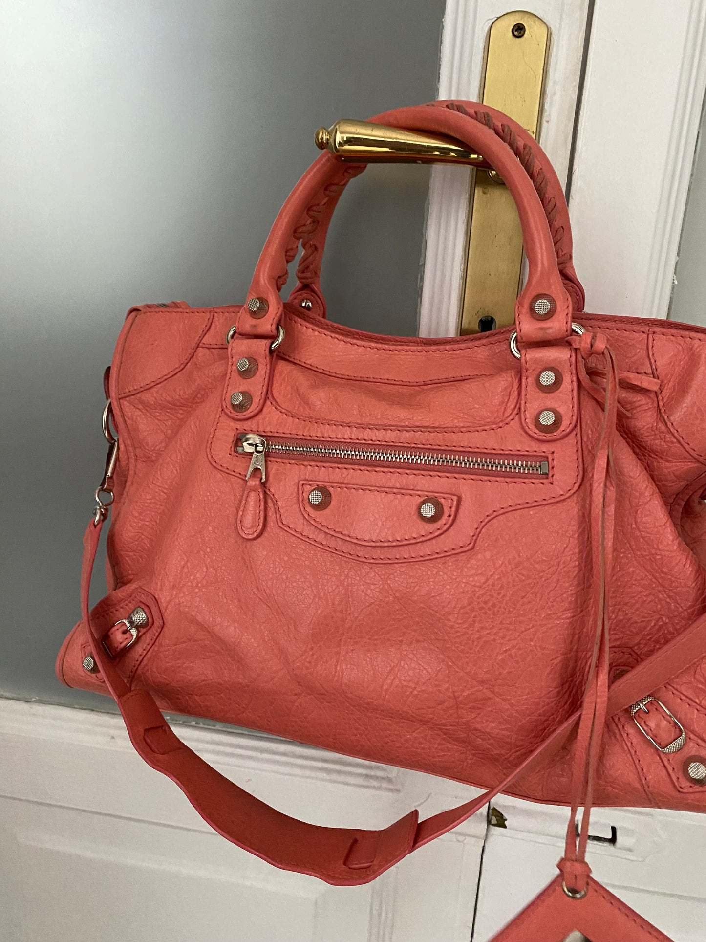 Balenciaga city rose azalea giant hw silver