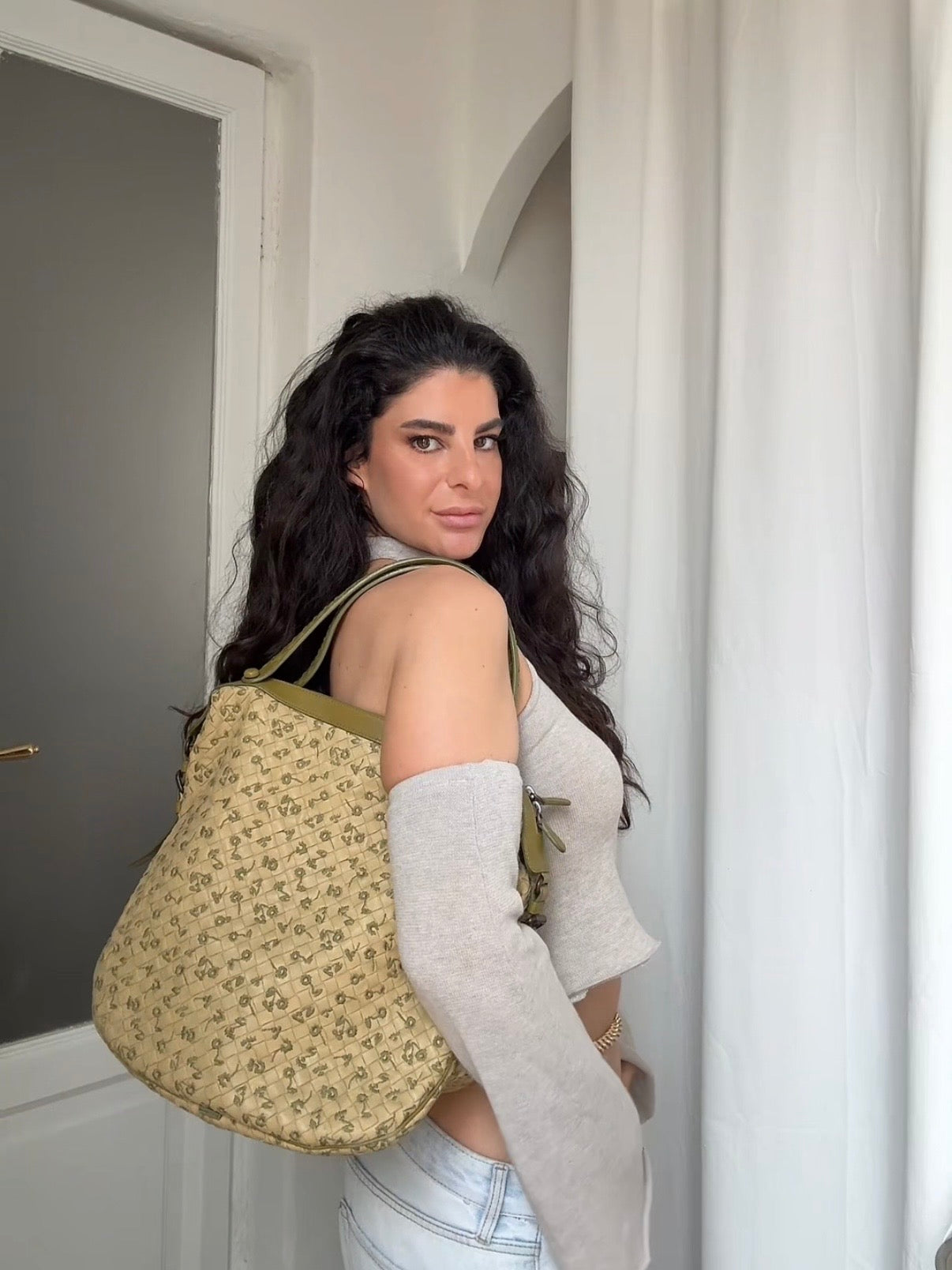 Bottega Veneta belly 76 intrecciato margherite