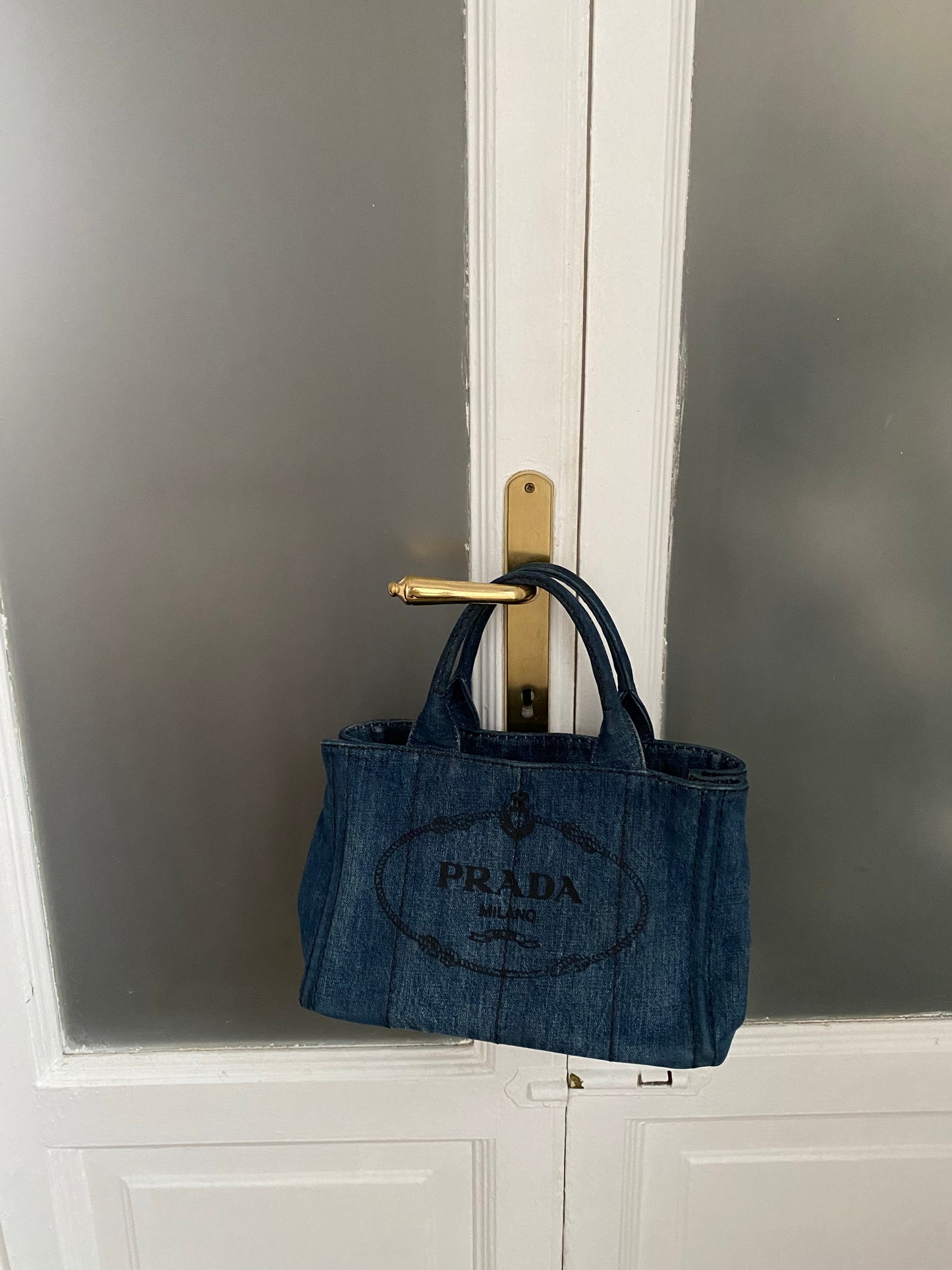 Prada denim tote