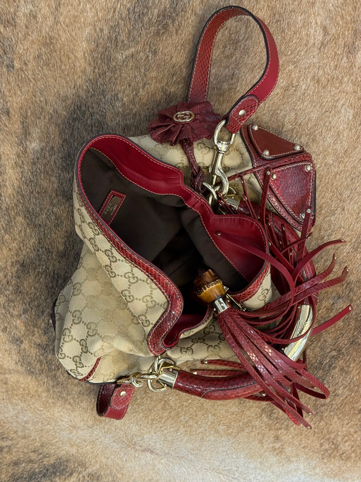 Gucci Indy red python and monogram s/s 2007