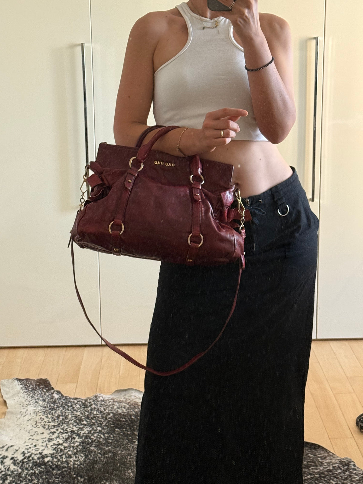 Miu miu bow bag borgogna