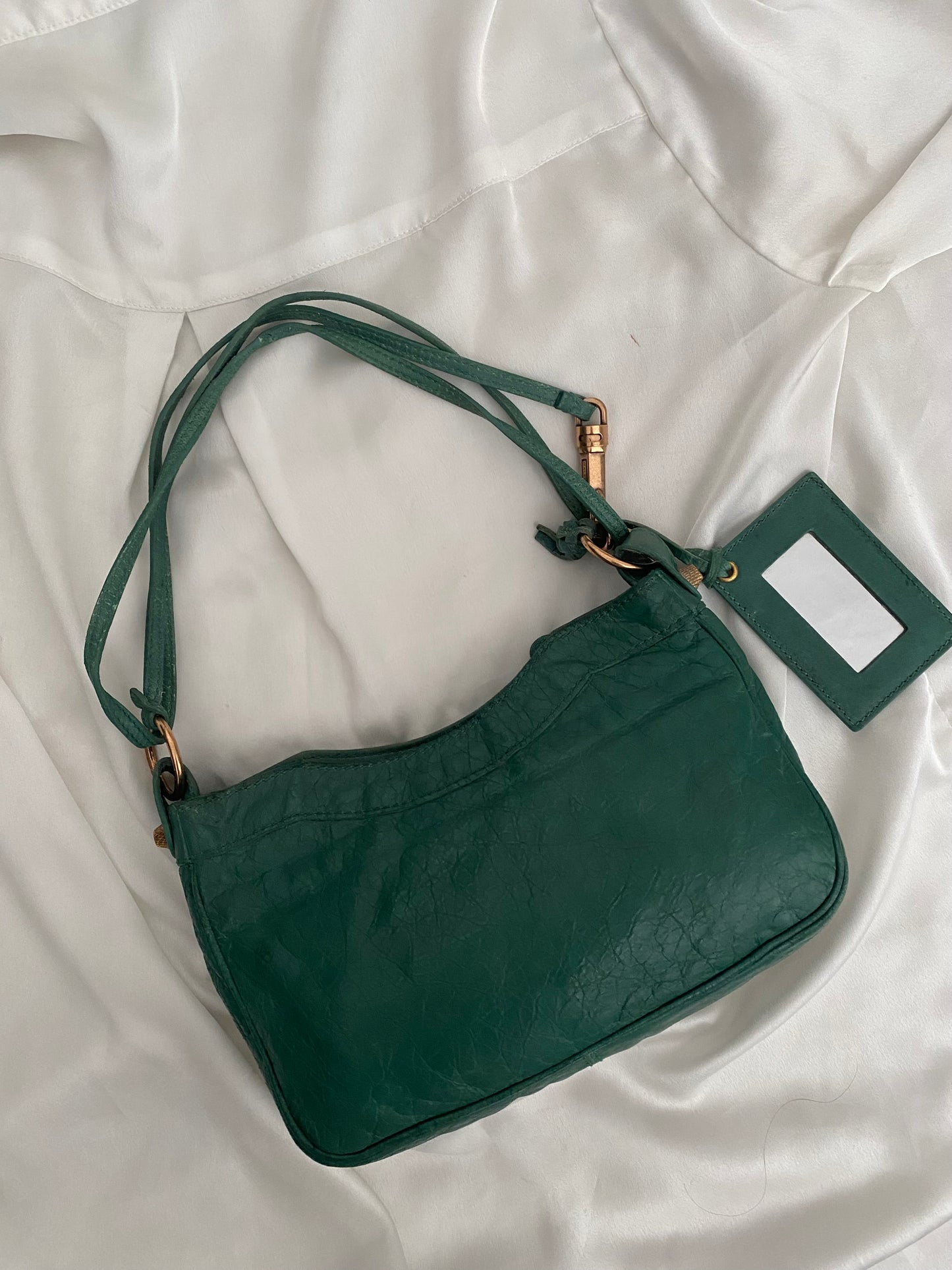 Balenciaga motocross 12 giant hip bag jade green