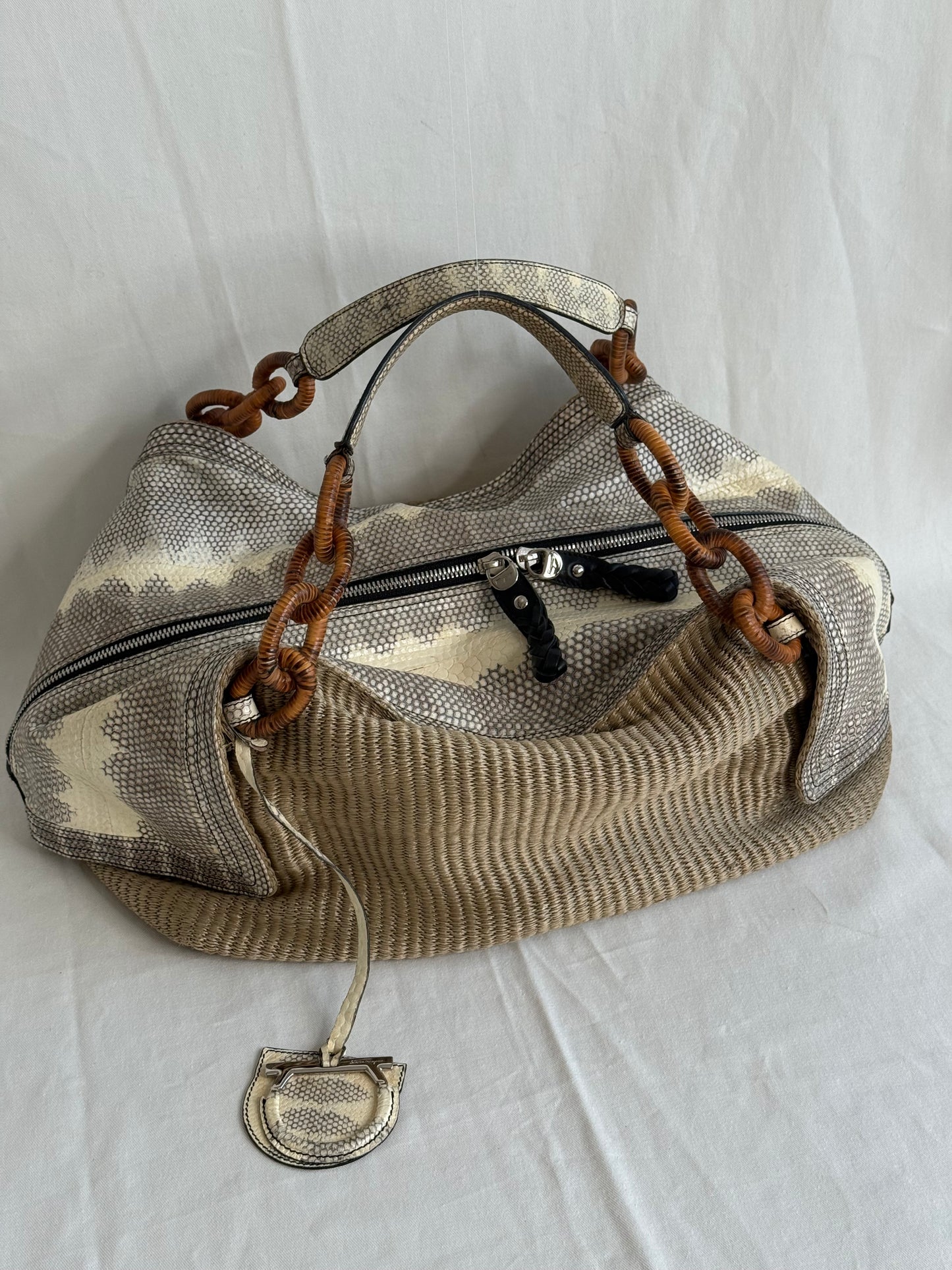 Salvatore Ferragamo rafia e pitone