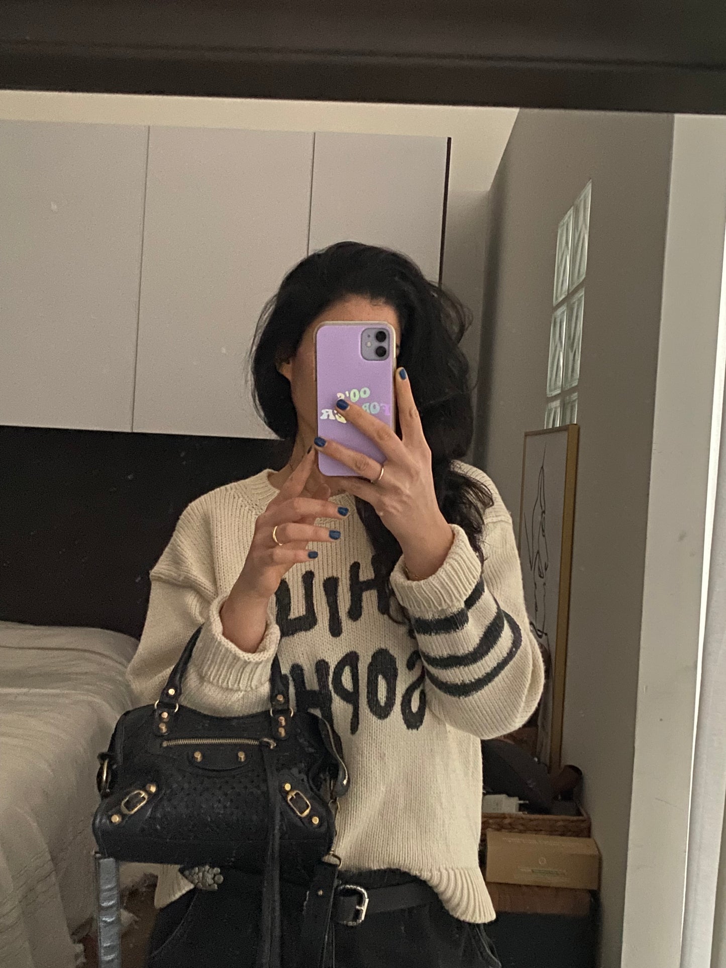 Balenciaga mini city stadium laser cut cross