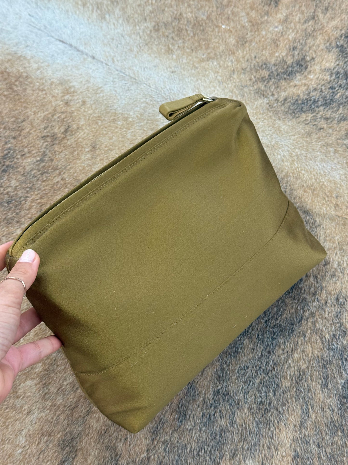 Prada tessuto pochette khaki gold
