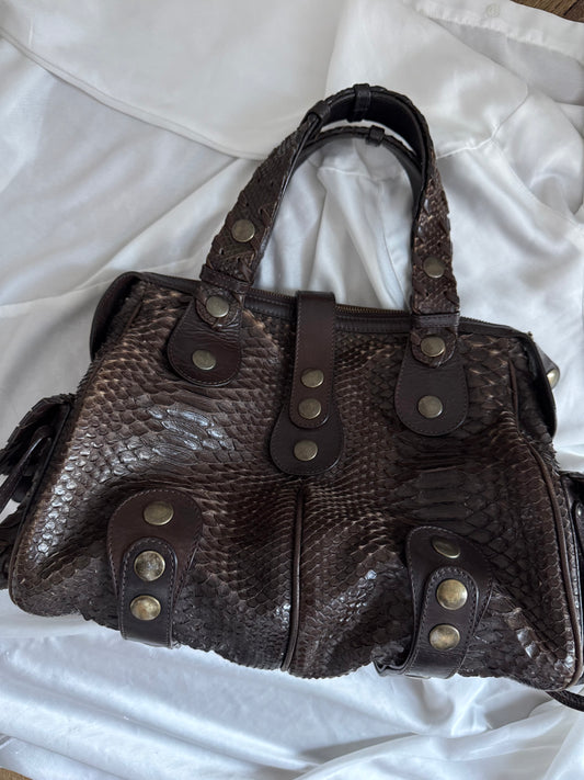 Chloé Silverado python doctor bag
