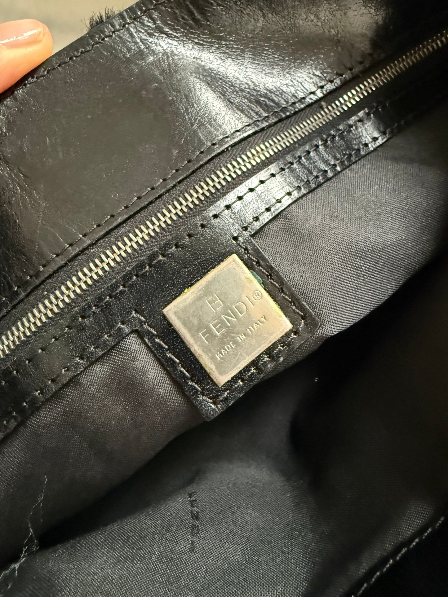 Fendi tote patchwork in vitello e cavallino