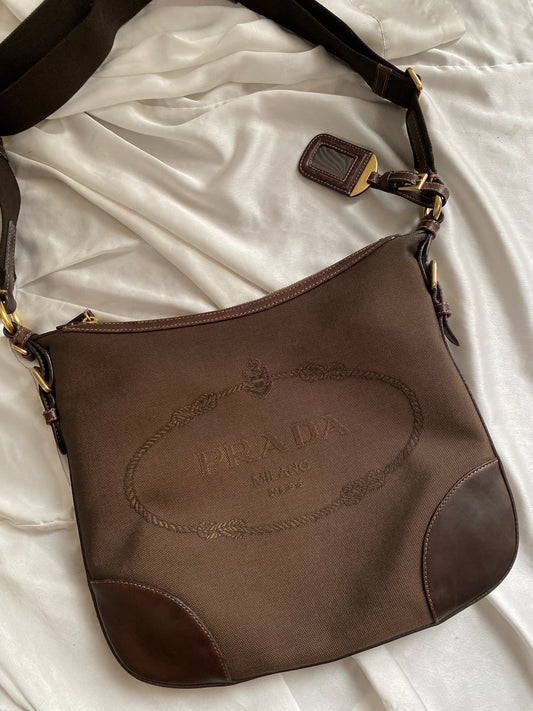 Prada hobo chocolate