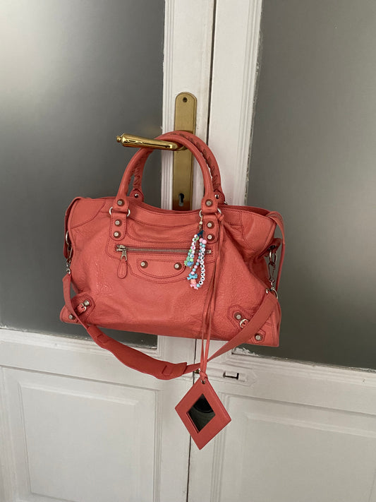 Balenciaga city rose azalea giant hw silver