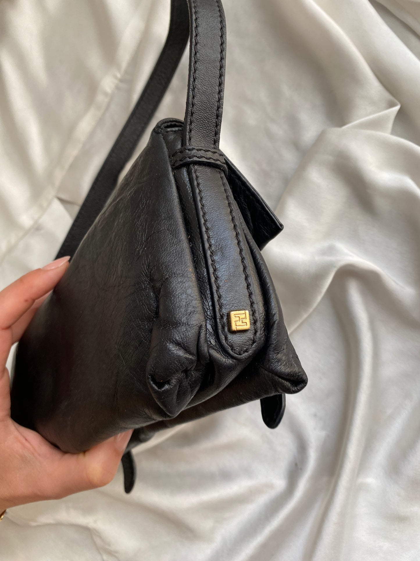 Fendi sweety baguette black leather