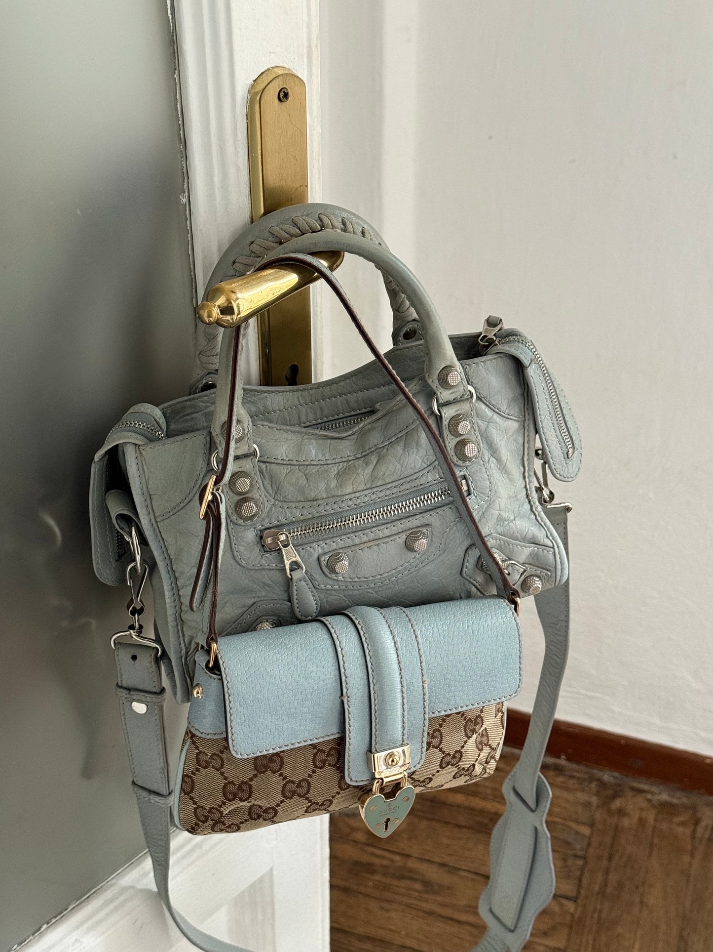 Balenciaga mini city bleu acier s/s 2013