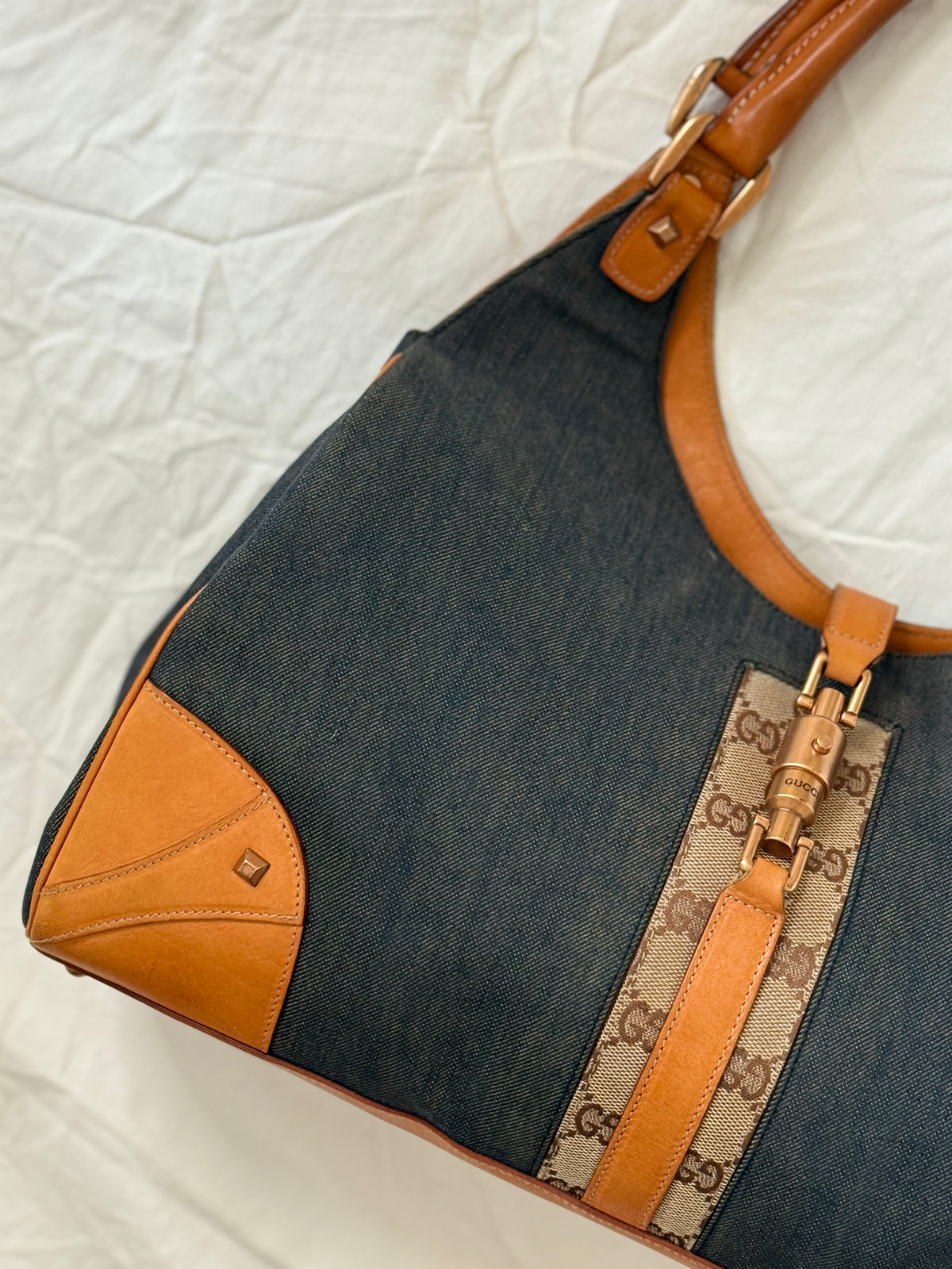 Gucci bardot denim