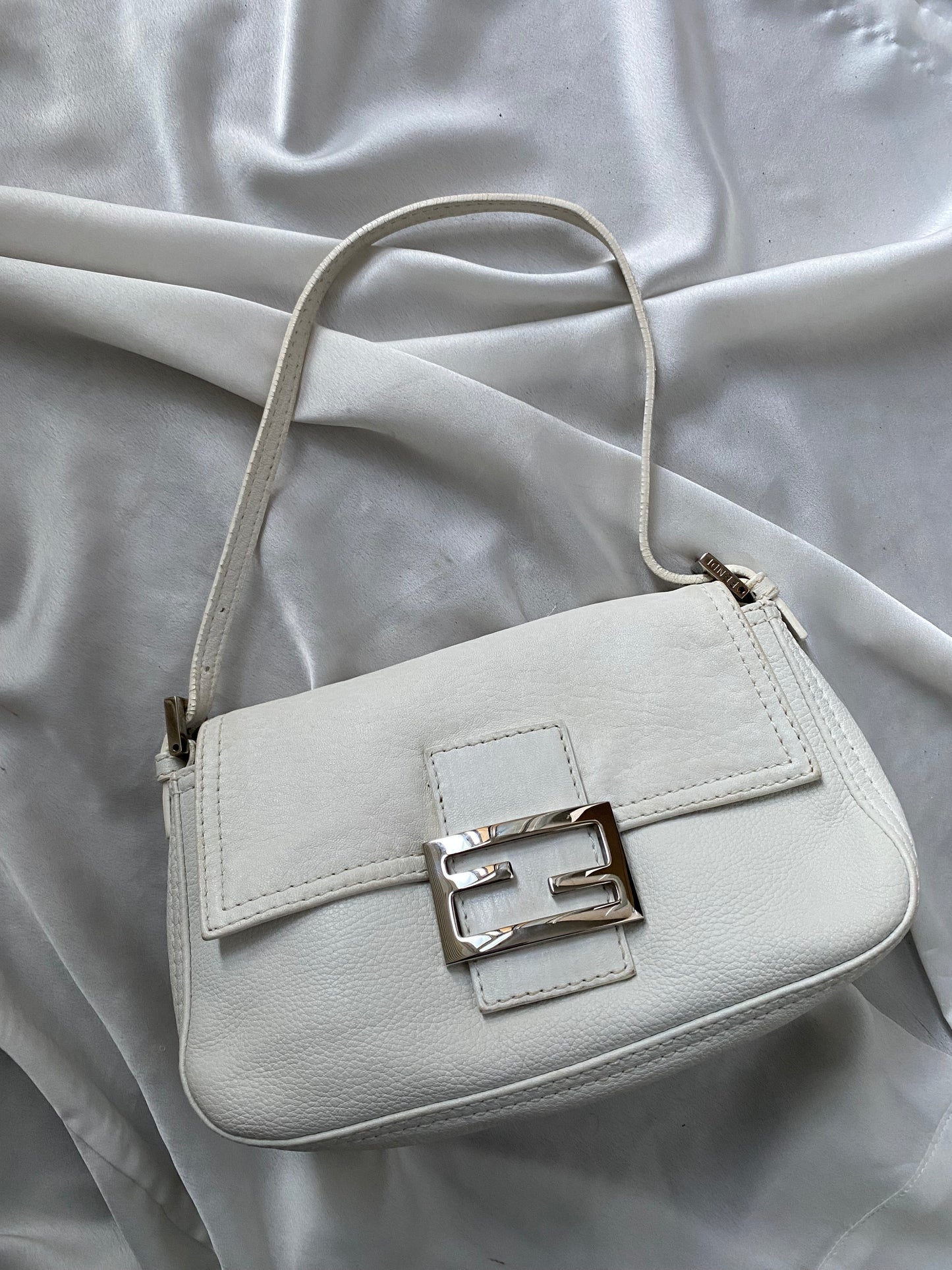 Fendi mini mom white leather