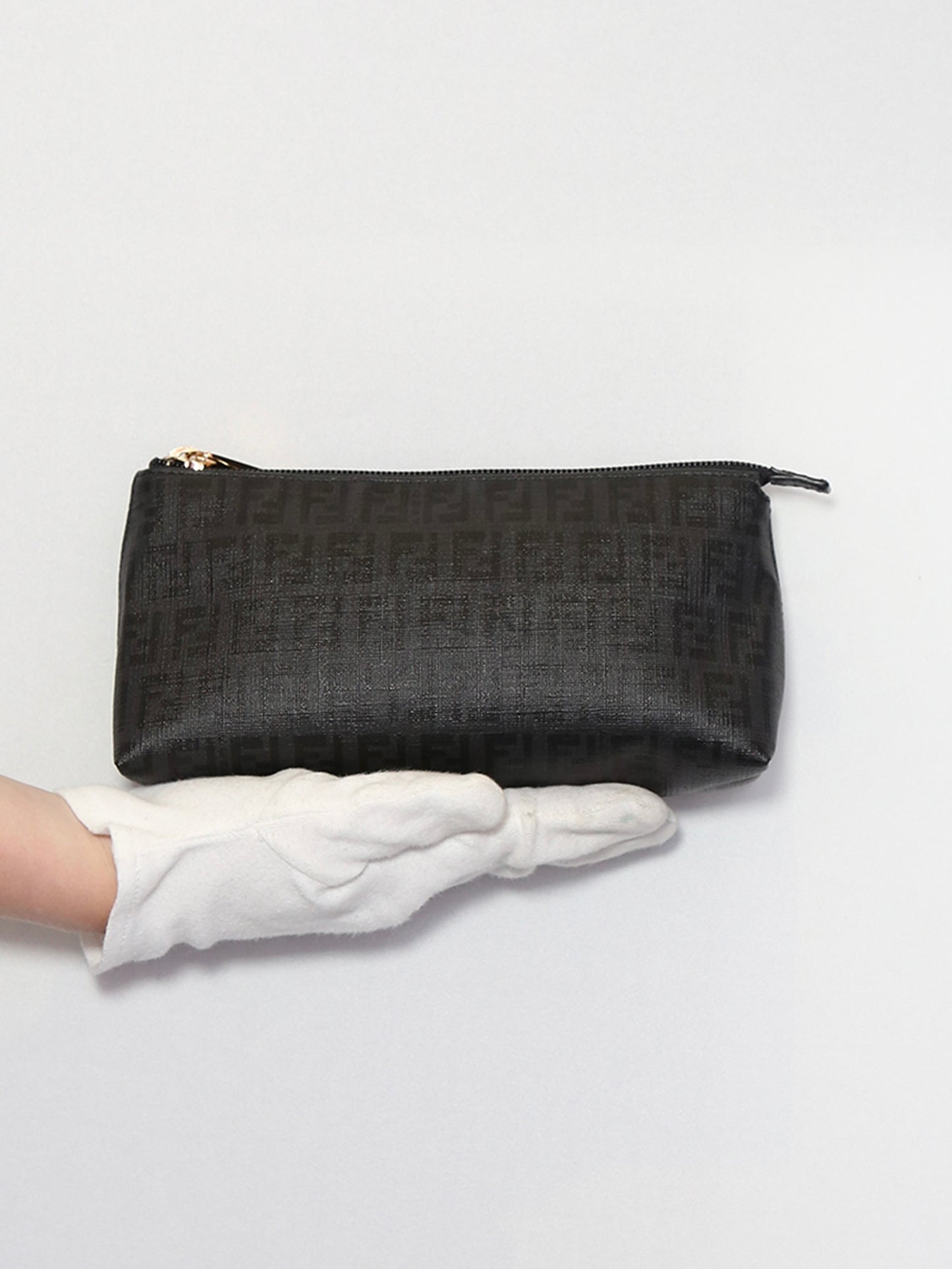 Fendi black zucchini clutch bag