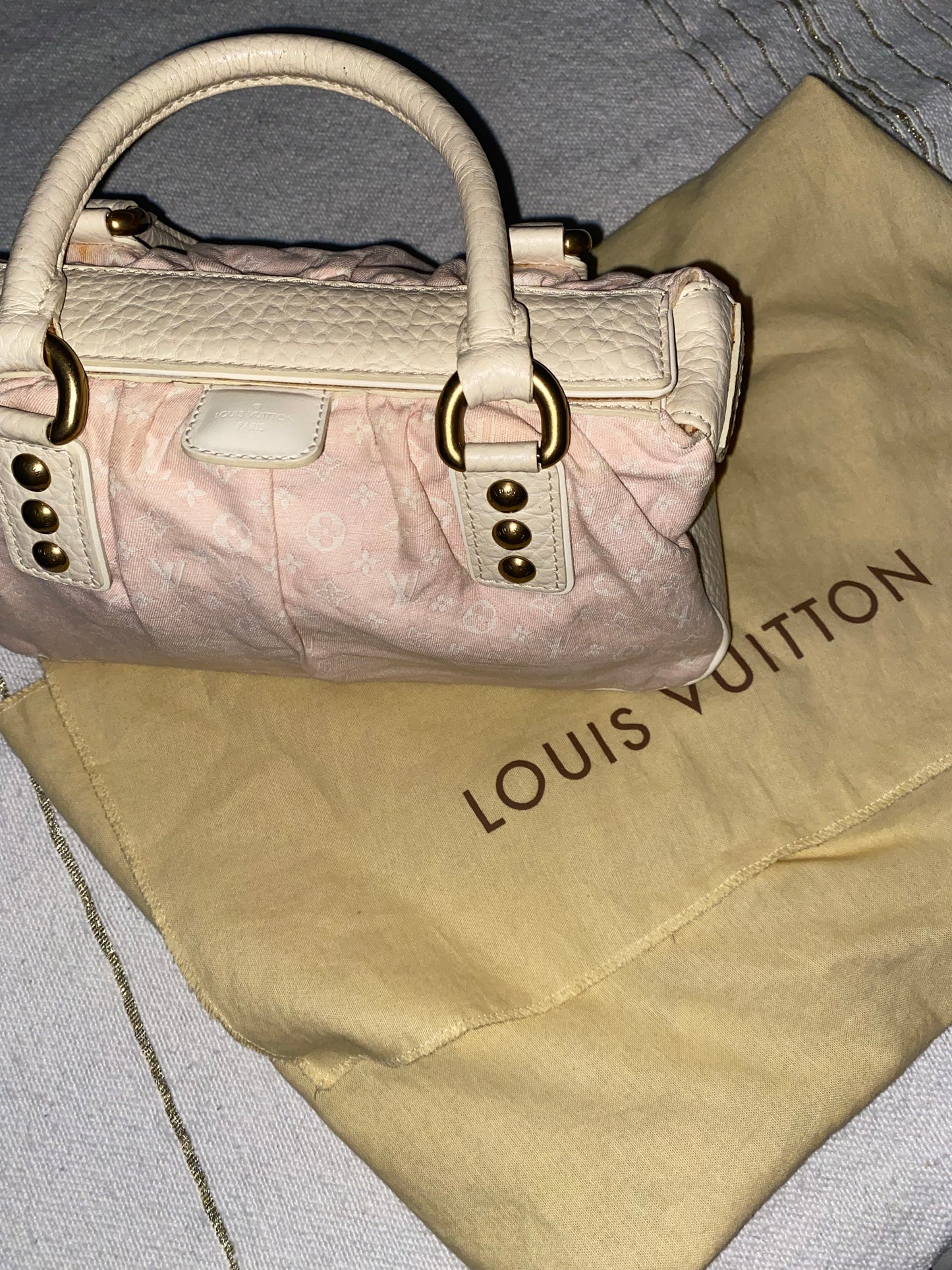 Louis Vuitton Mini Lin Trapeze PM pink denim