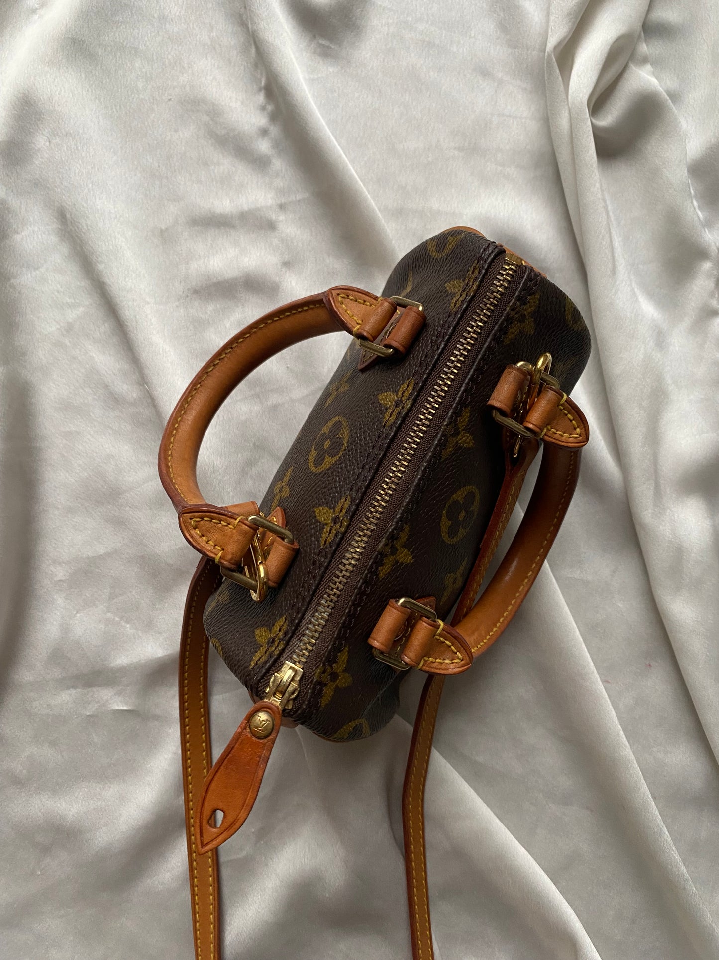 Louis Vuitton Nano Speedy monogram with shoulder strap