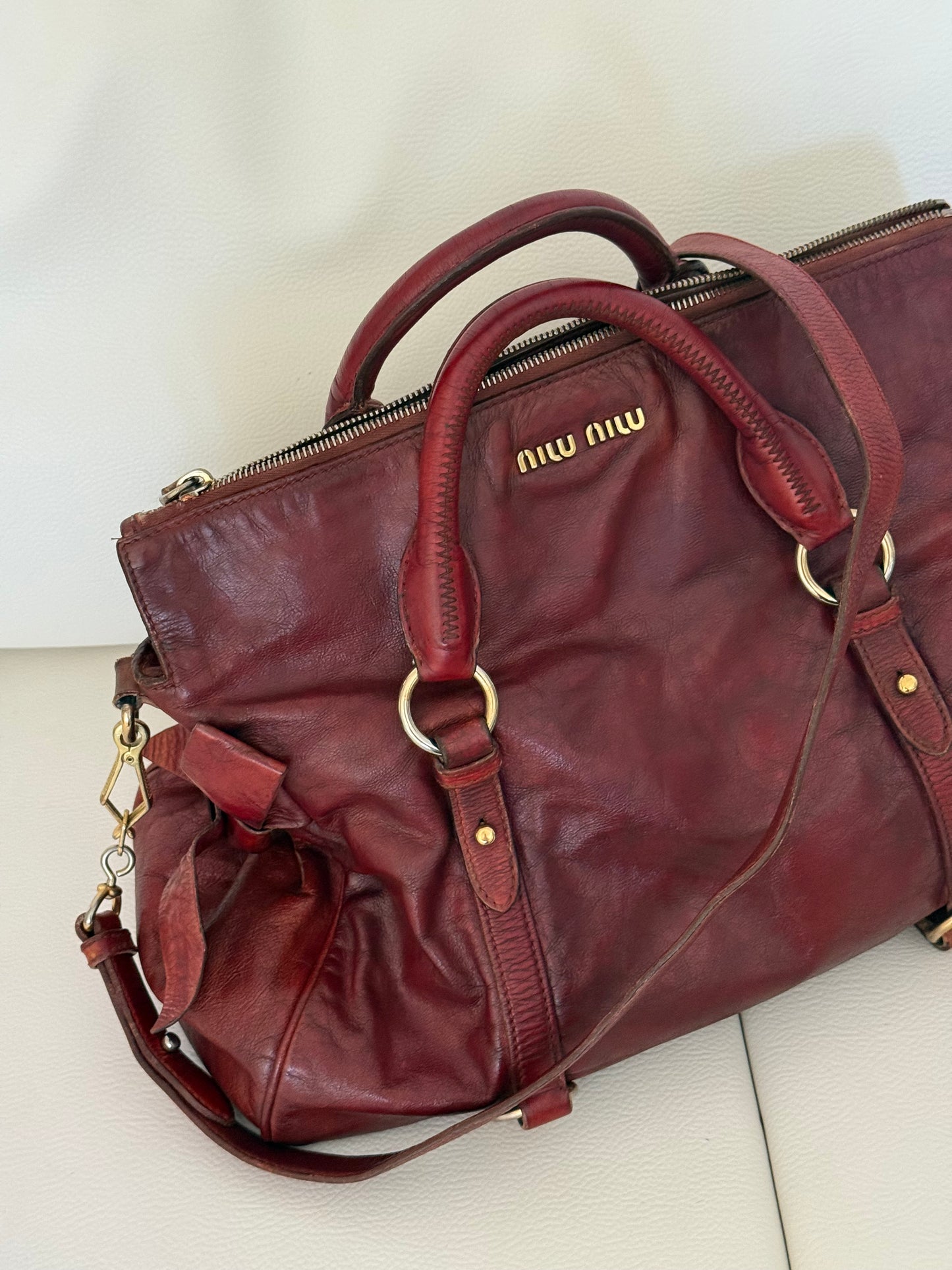 Miu miu bow bag borgogna