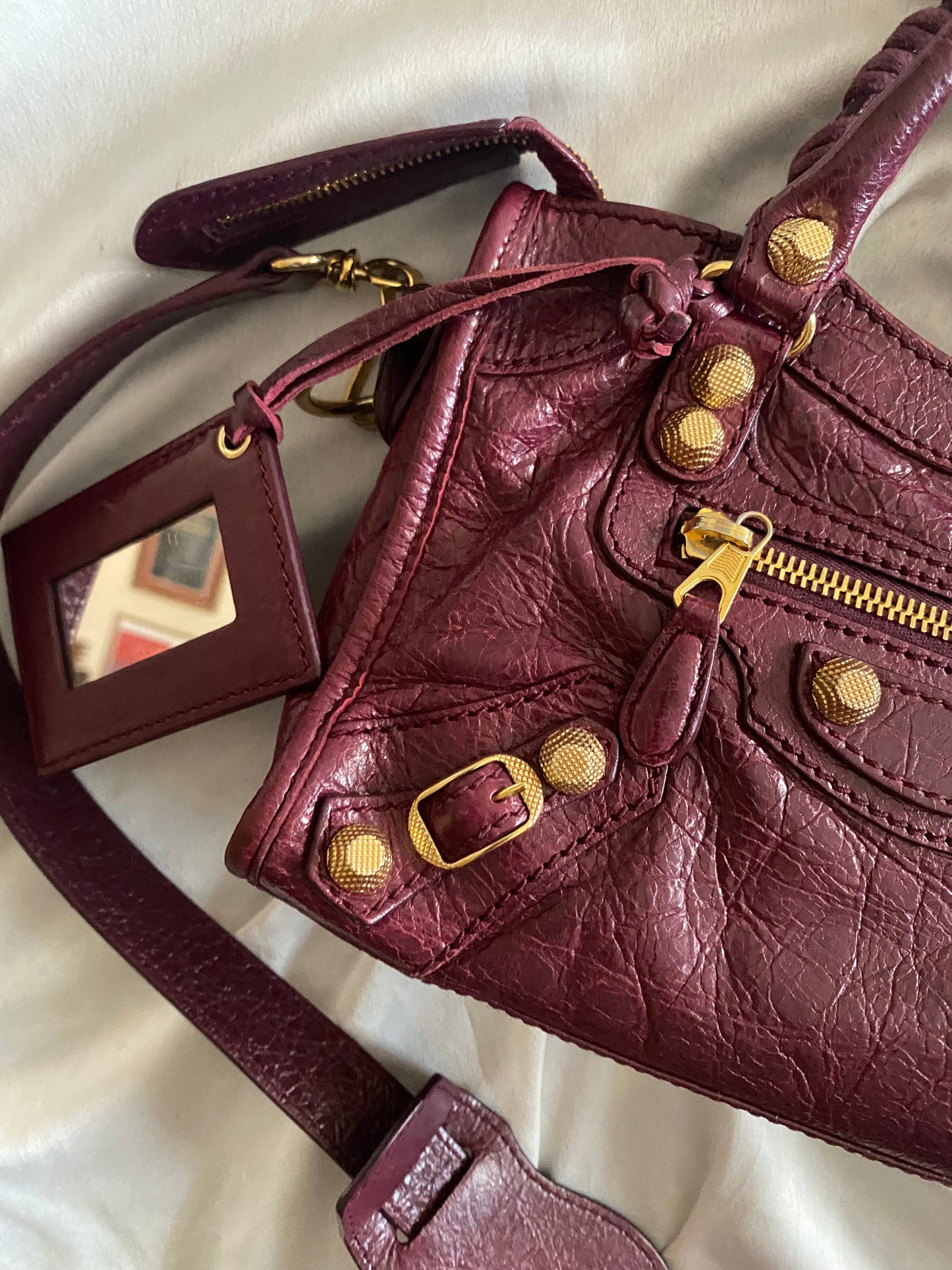 Balenciaga mini city violet prune f/w 2016