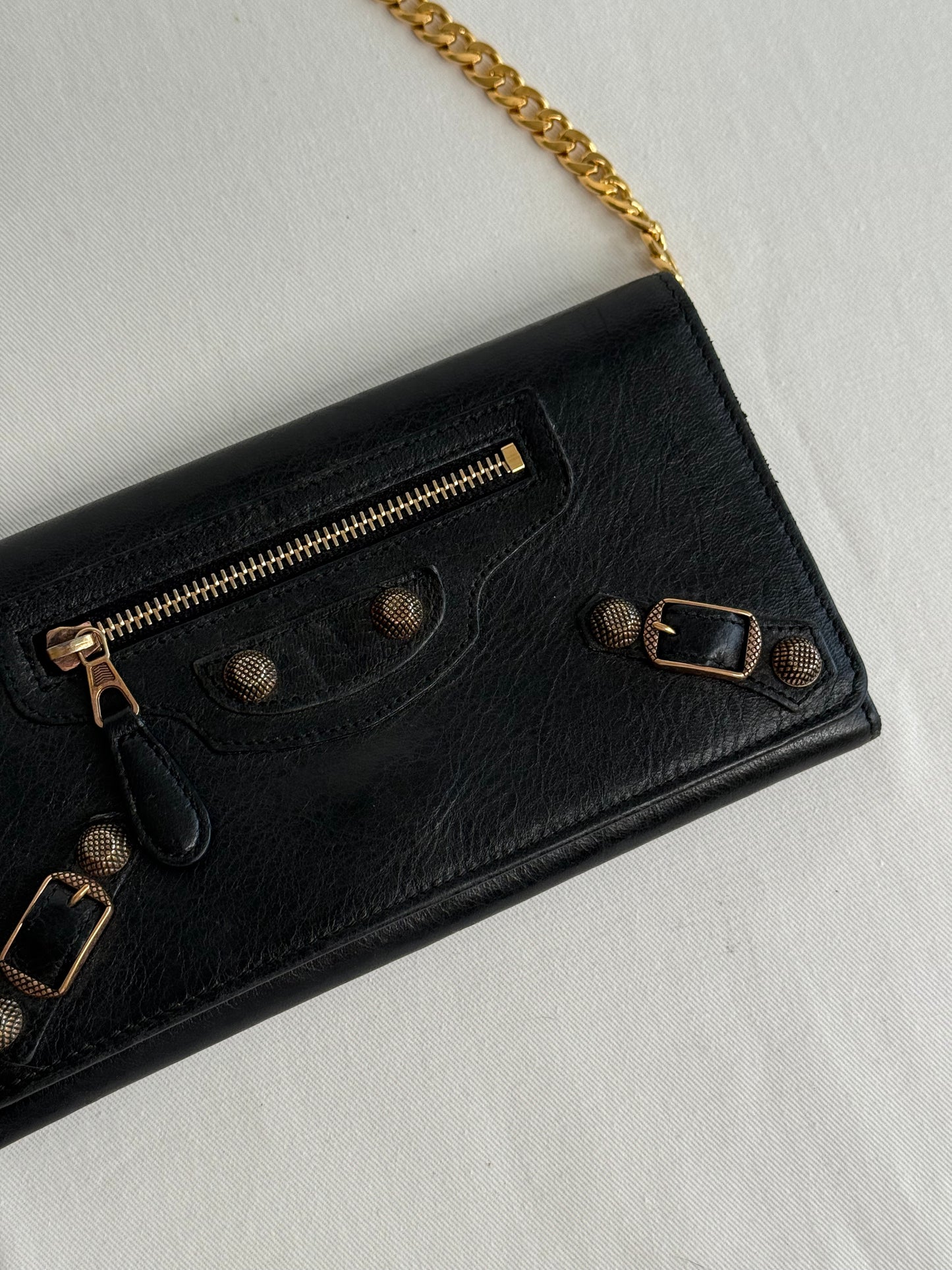 Balenciaga pochette portafoglio nero rose gold