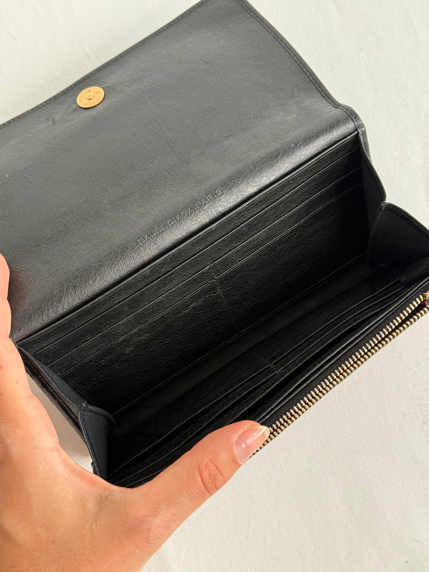Balenciaga pochette portafoglio nero rose gold