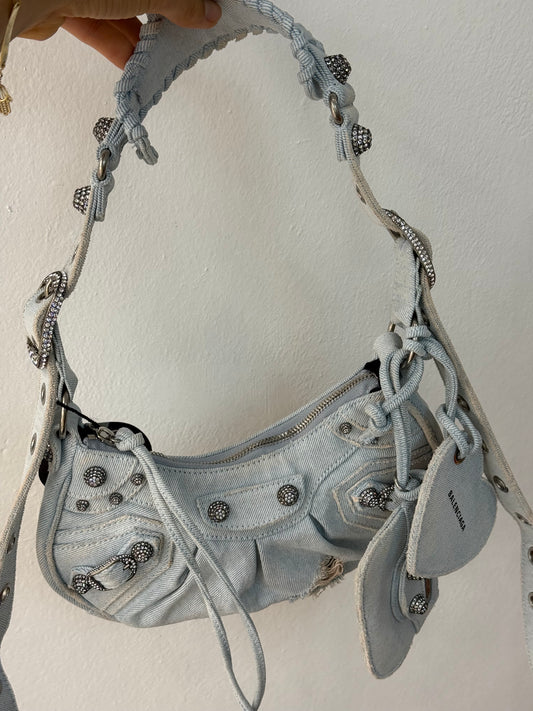 Balenciaga cagole XS denim e cristalli s/s 2023
