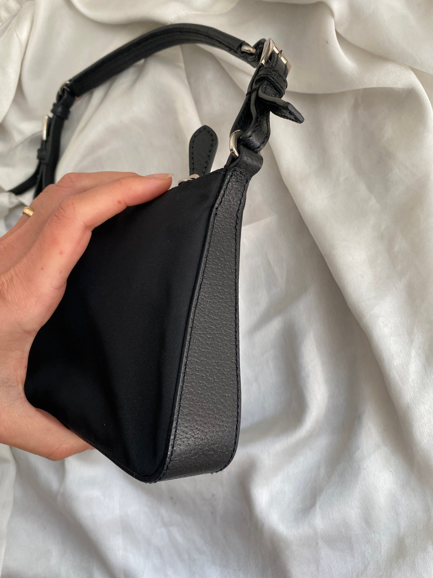 Prada black nylon clutch