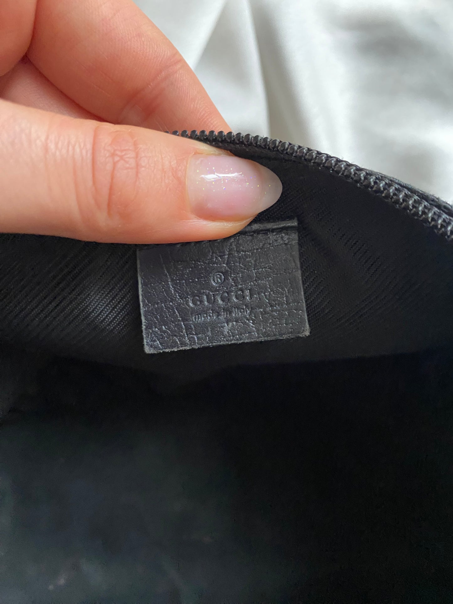 Gucci black monogram boat