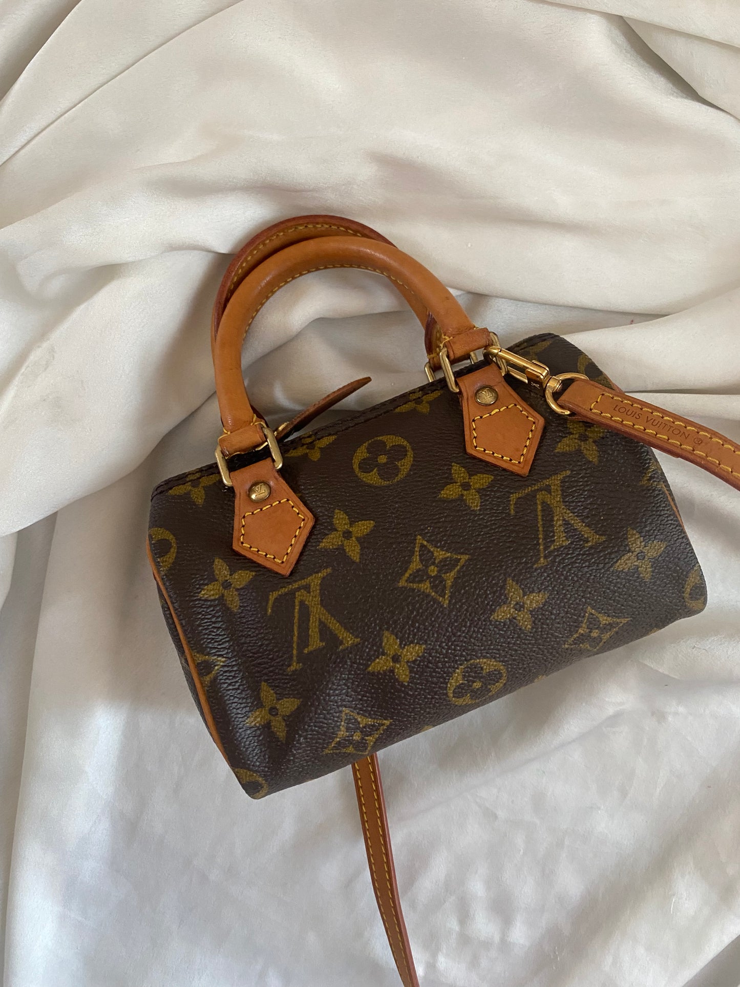 Louis Vuitton Nano Speedy monogram with shoulder strap