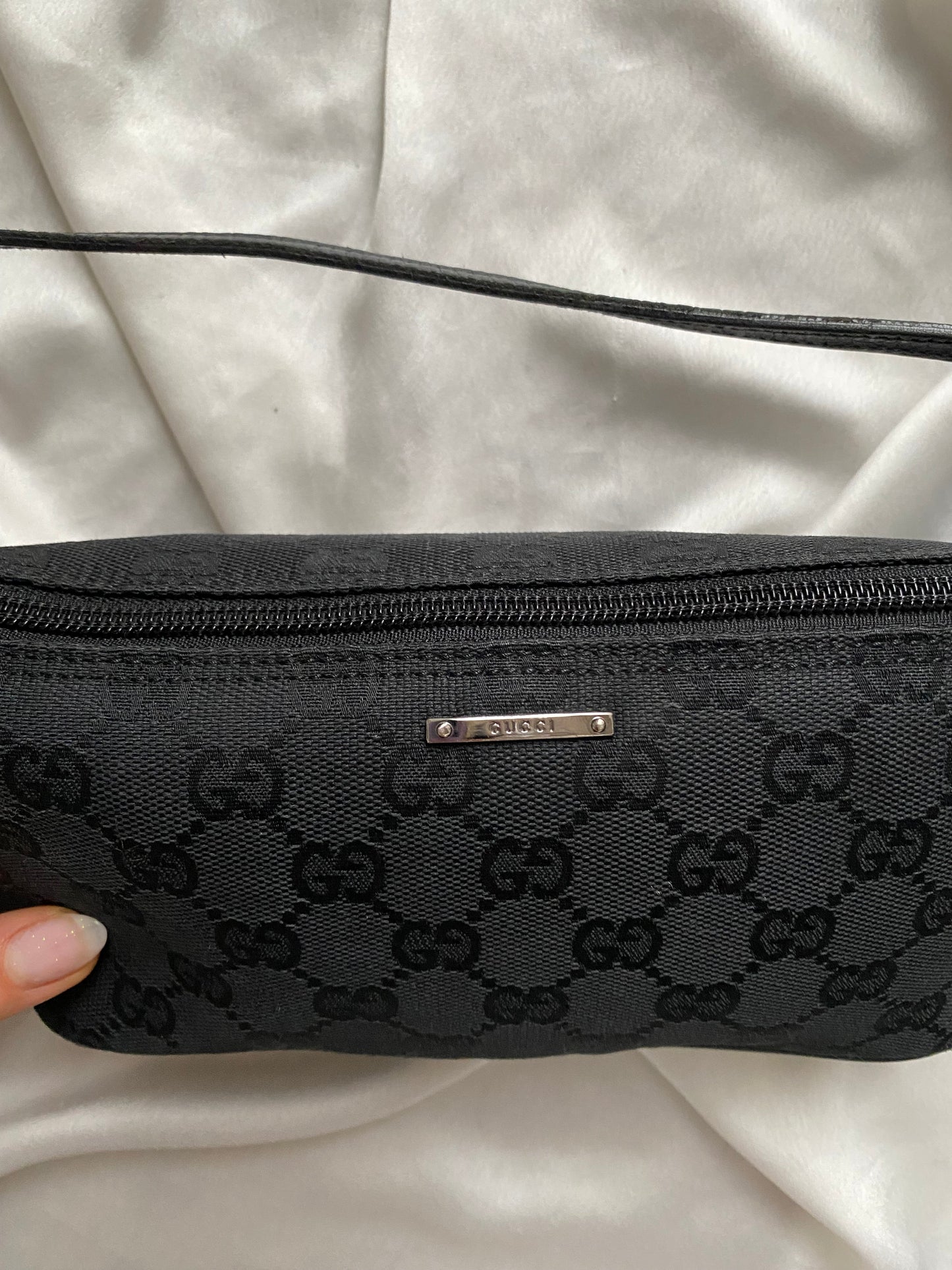 Gucci black monogram boat