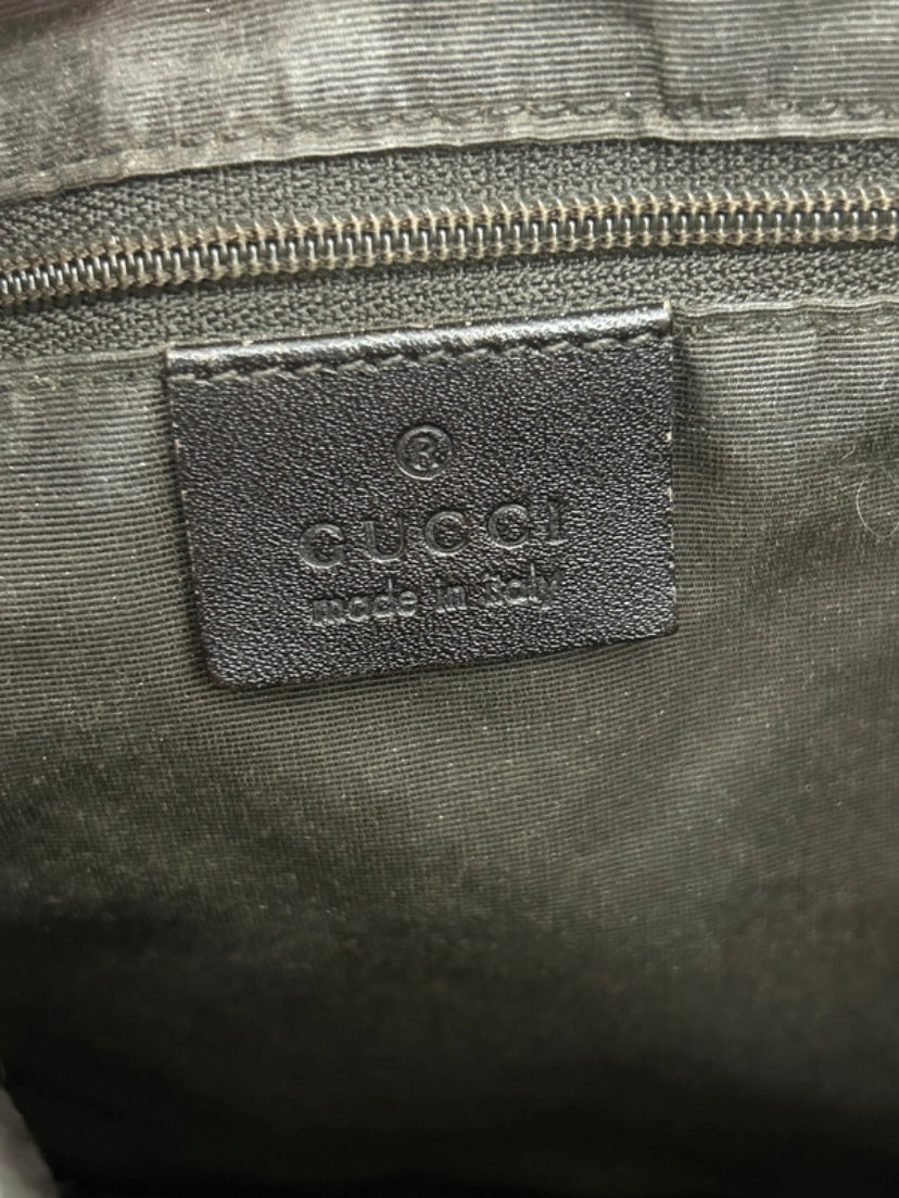 Gucci Jackie black denim brown monogram