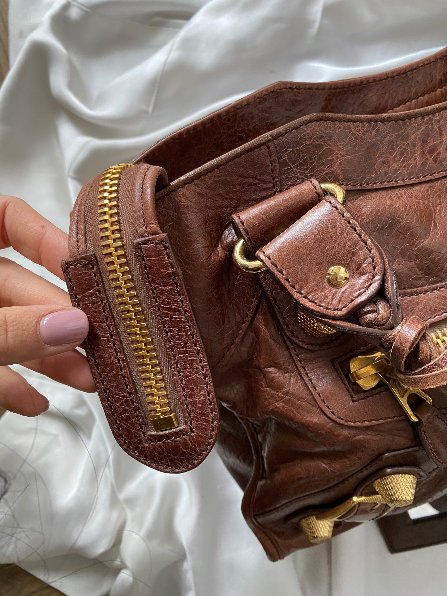 Balenciaga city chataigne giant hw gold