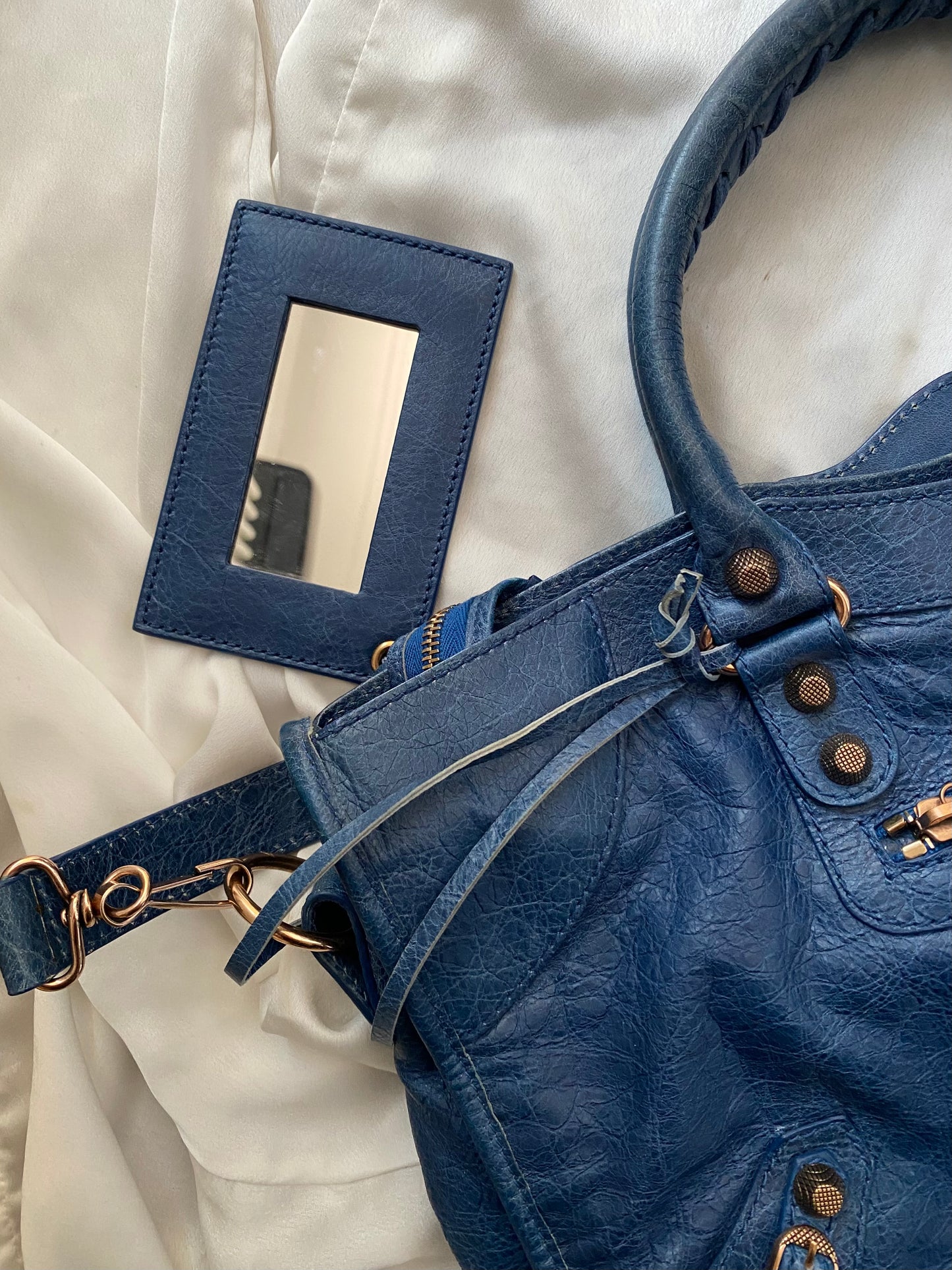 Balenciaga city bleu cobalt s/s 2012 giant hw rose gold