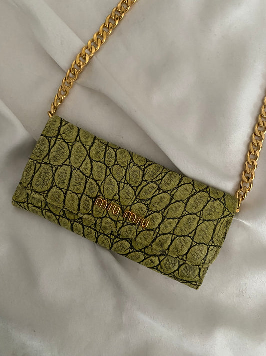 Miu Miu snakeskin card holder