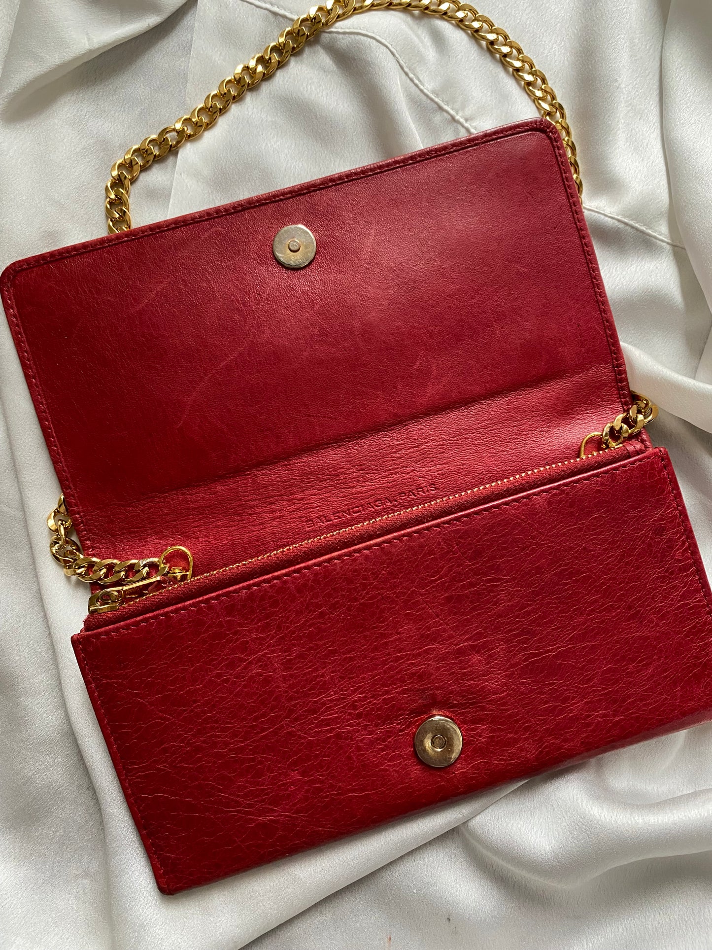 Balenciaga city clutch bag cherry red