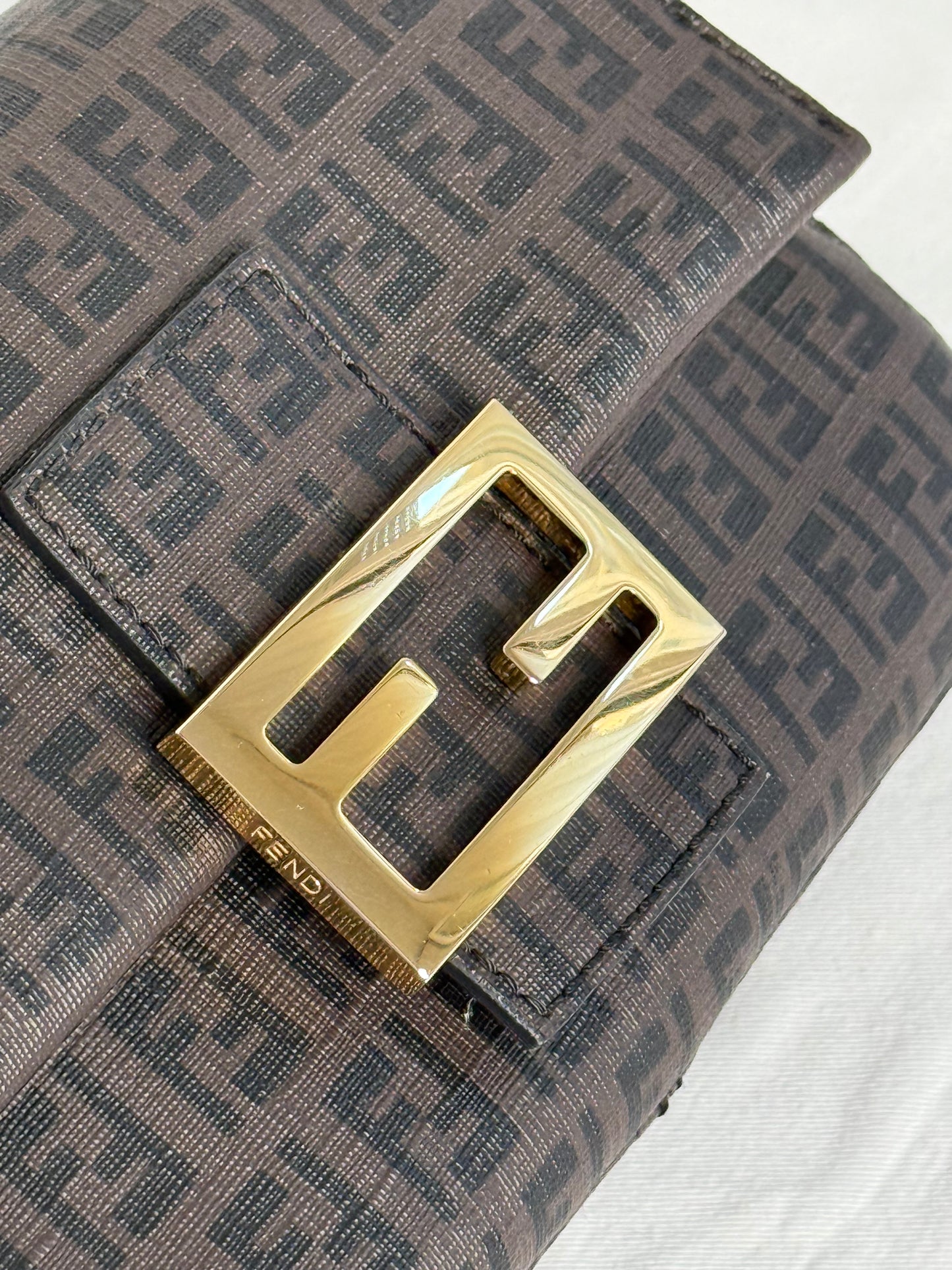 Fendi mini mamma baguette spalmati brown
