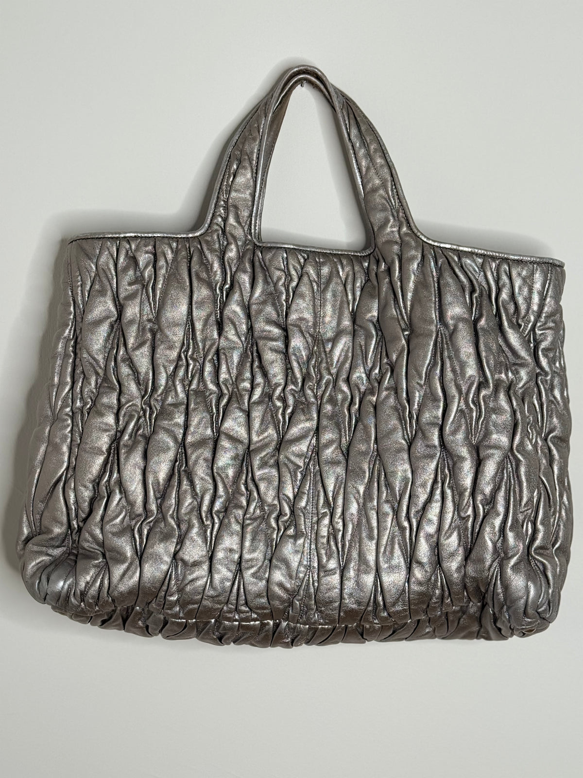 Miu Miu shopping tote argento