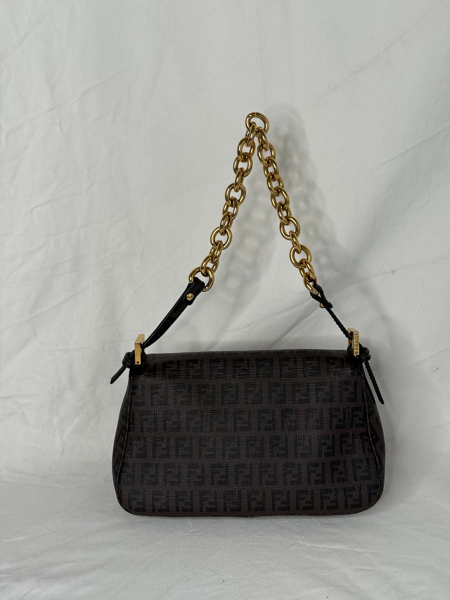 Fendi mini mamma baguette spalmati brown