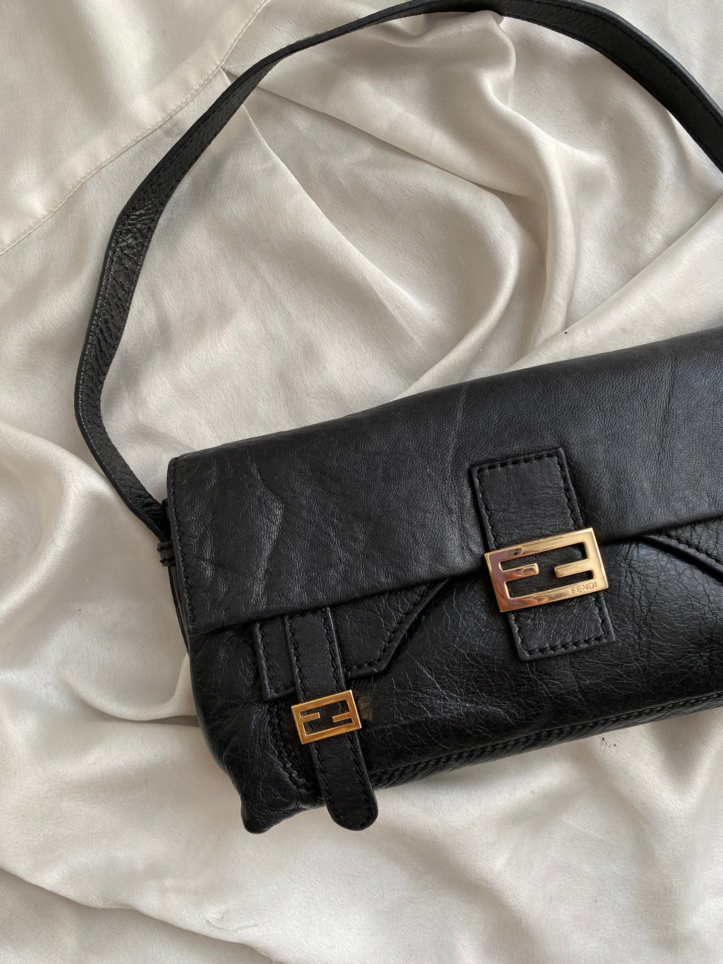 Fendi sweety baguette black leather