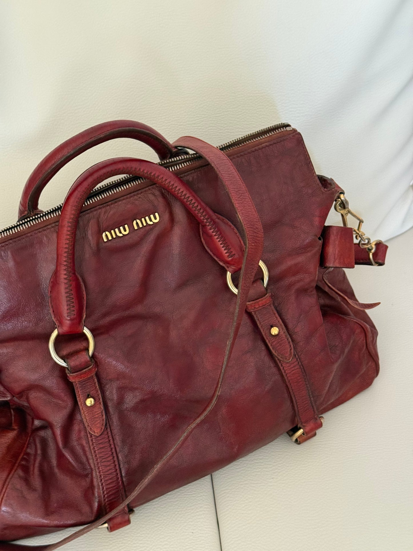 Miu miu bow bag borgogna