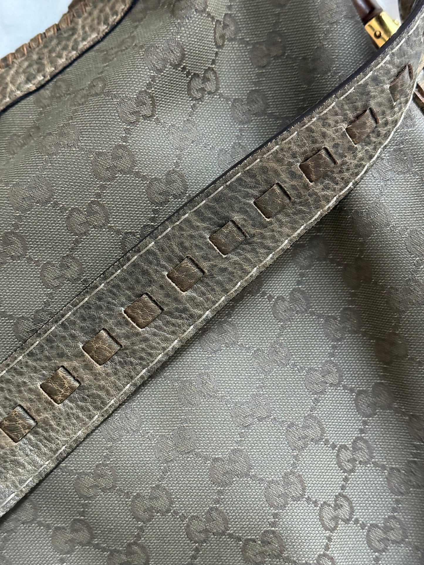 Gucci new Jackie hobo era Frida Giannini monogram khaki