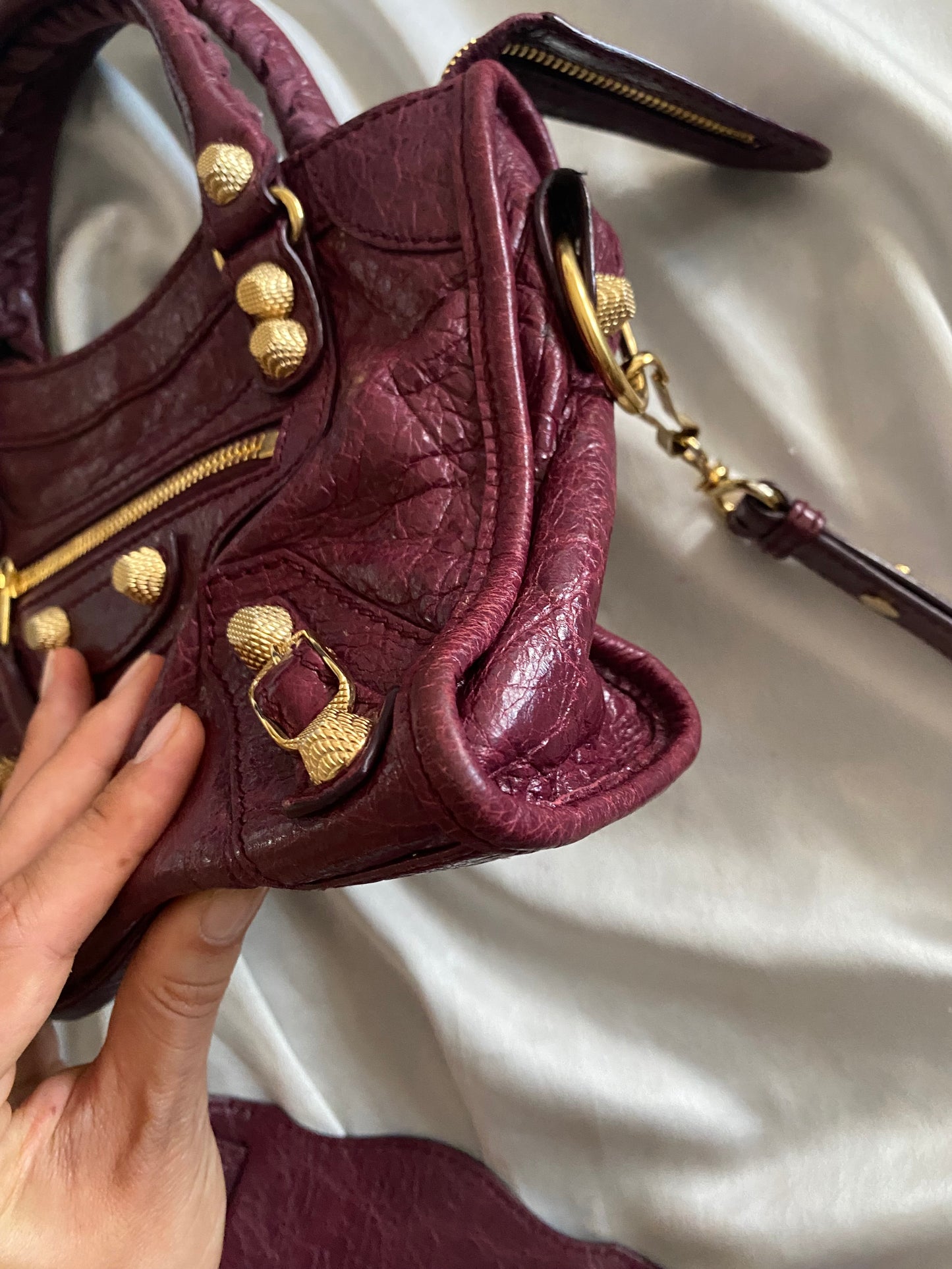 Balenciaga mini city violet prune f/w 2016