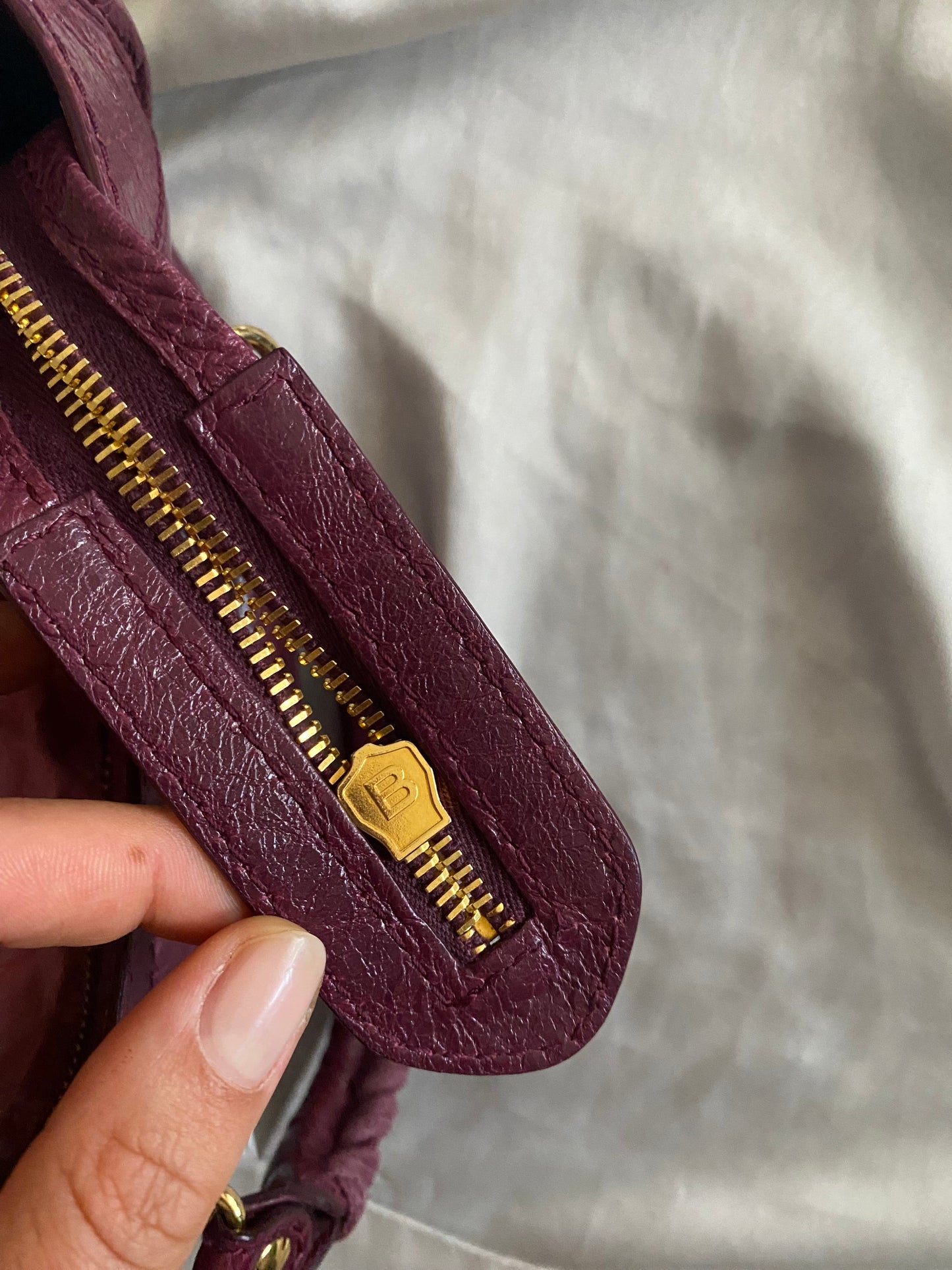 Balenciaga mini city violet prune f/w 2016